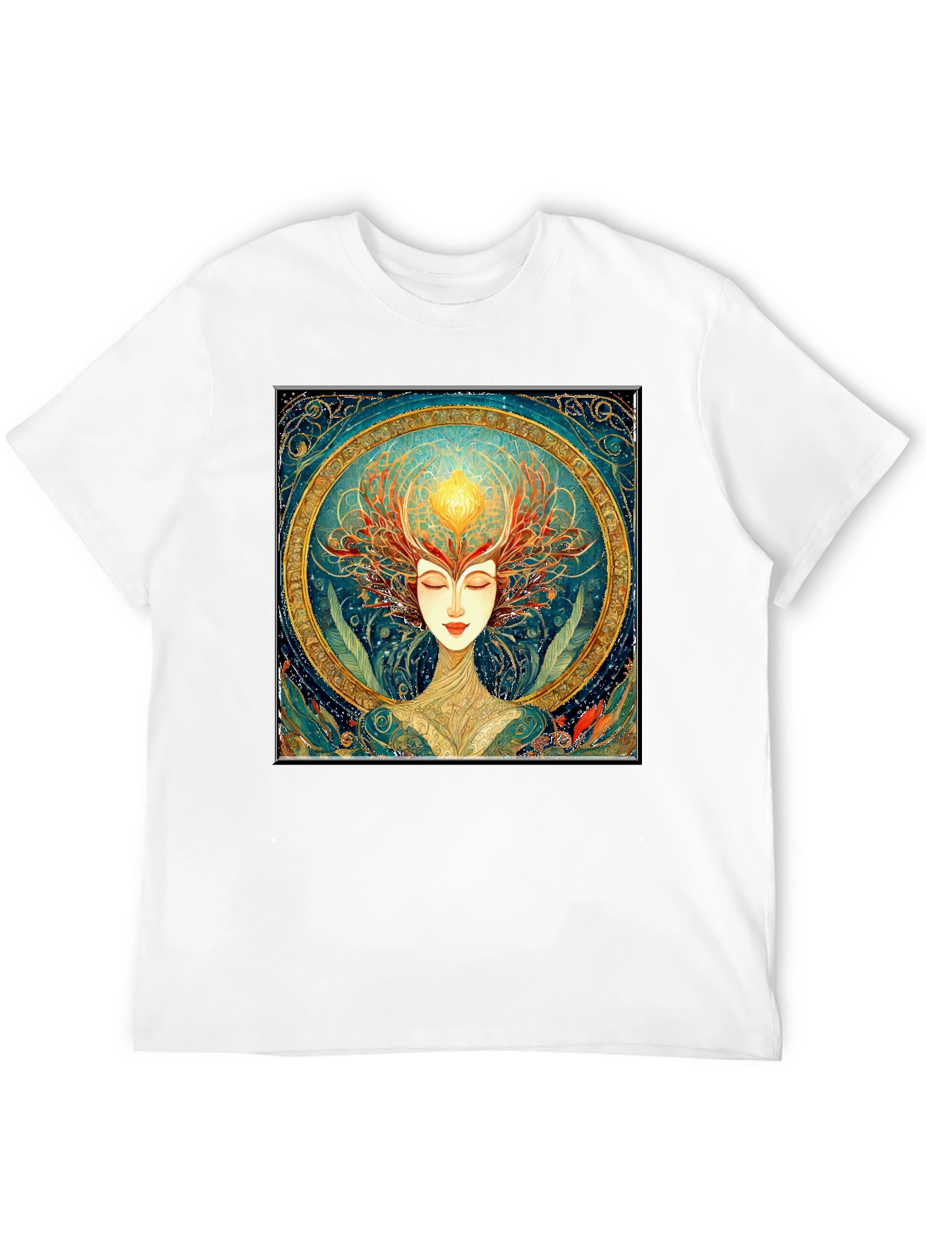 Art Nouveau Woman Black T-Shirt