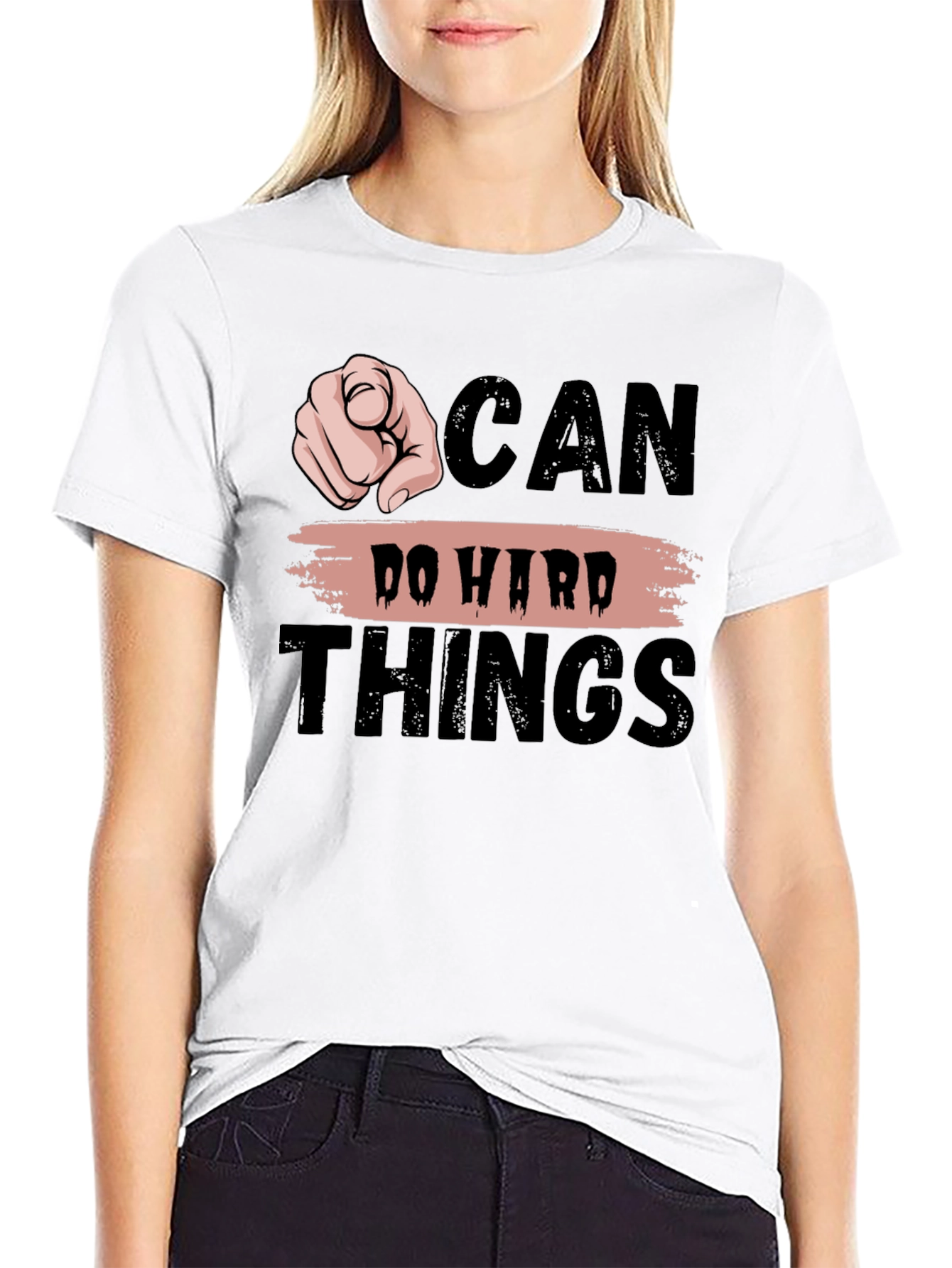 Motivational Graphic T-Shirt - Can Do Hard Things