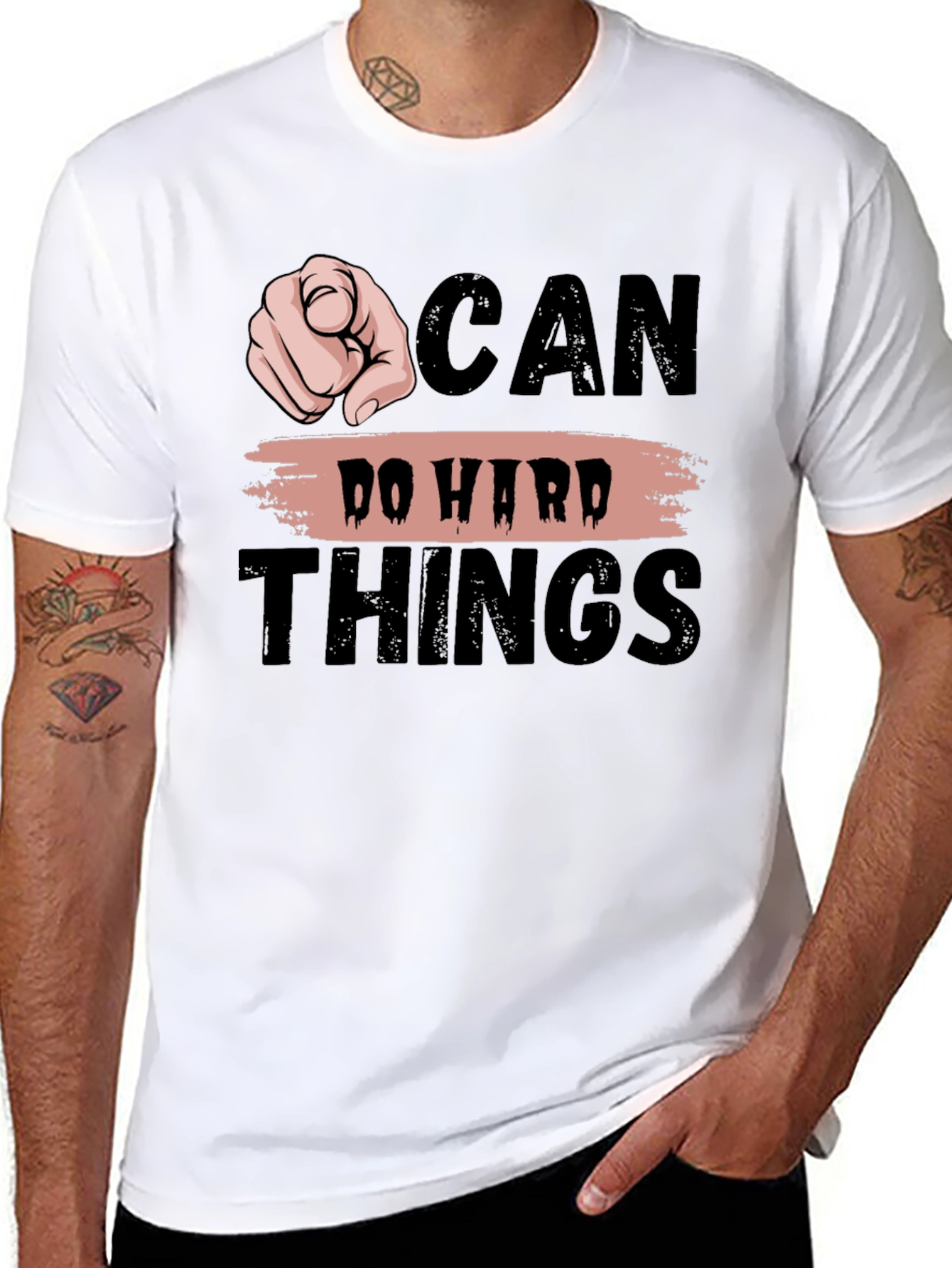 Motivational Graphic T-Shirt - Can Do Hard Things