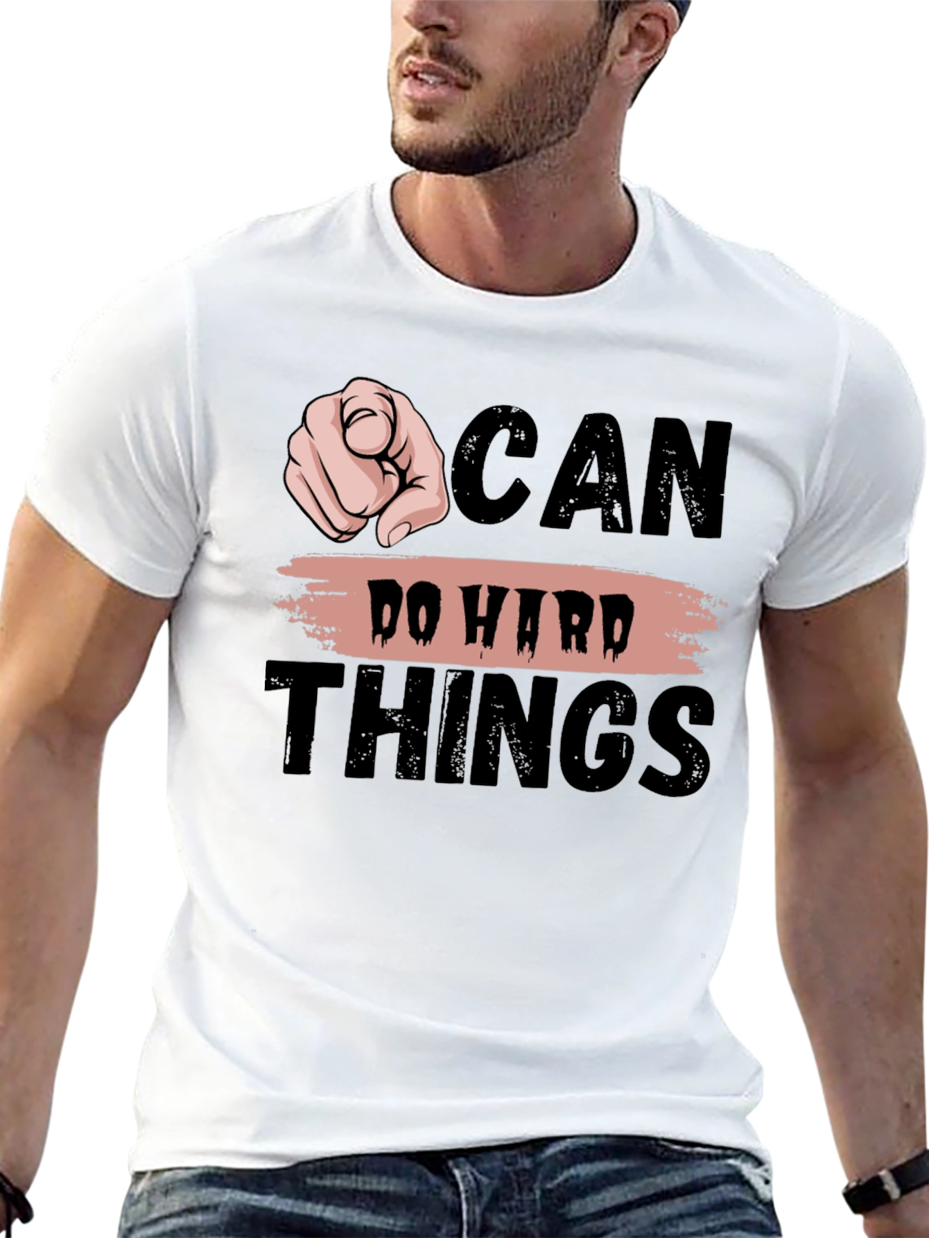 Motivational Graphic T-Shirt - Can Do Hard Things