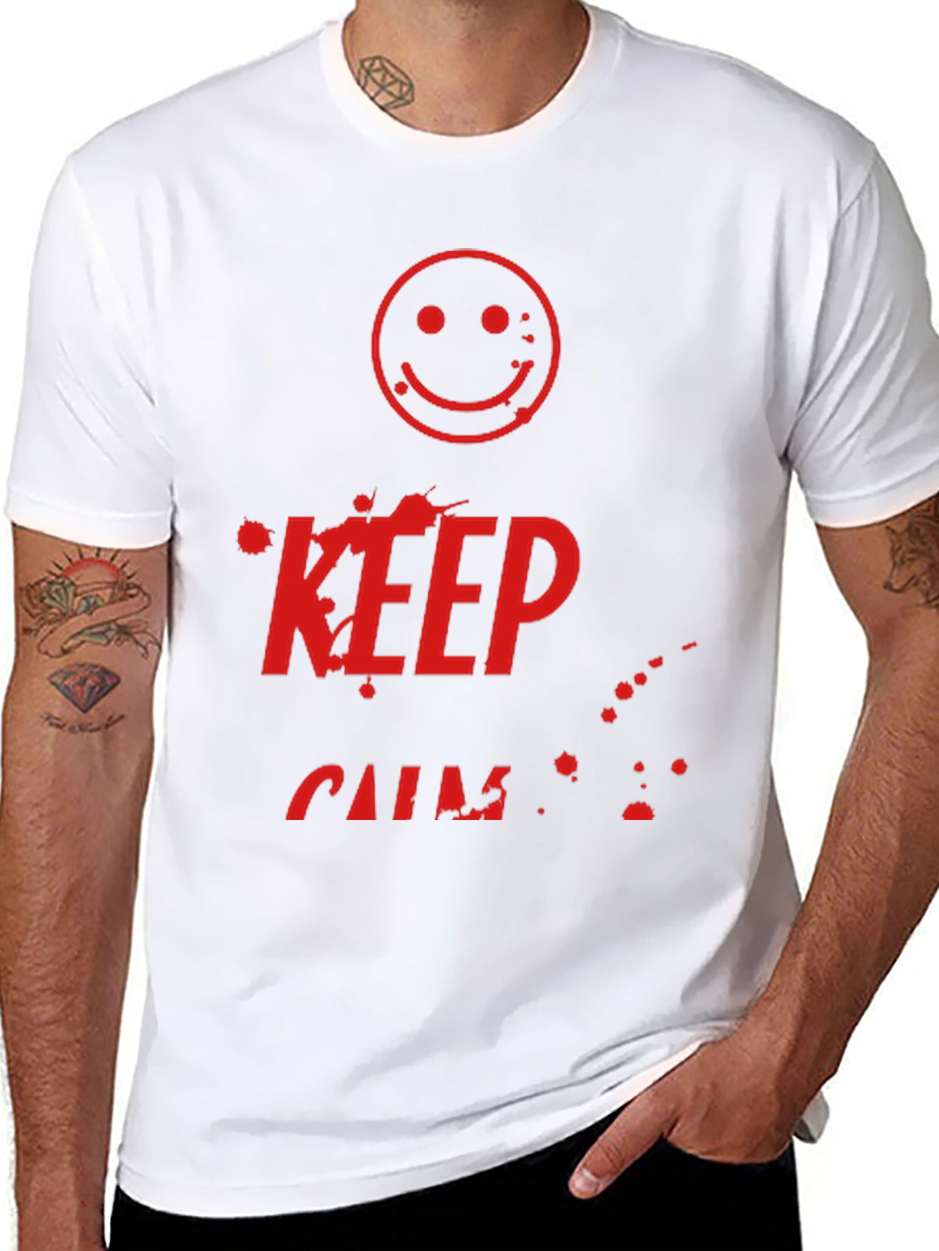 Keep Calm Smiley Face Graphic Tee