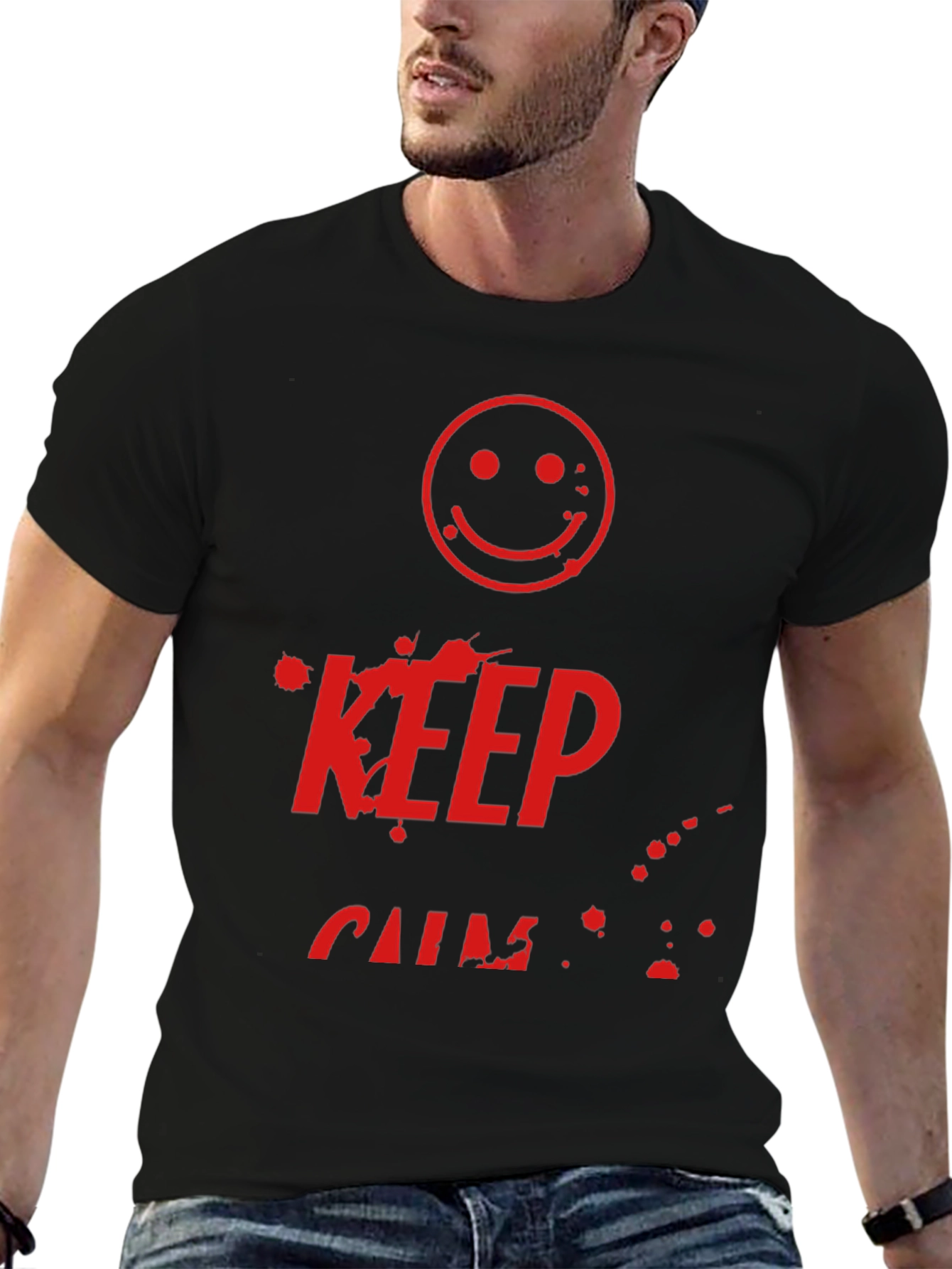 Keep Calm Smiley Face Graphic Tee