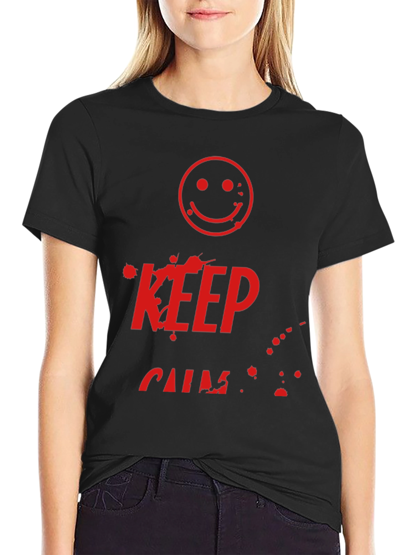 Keep Calm Smiley Face Graphic Tee