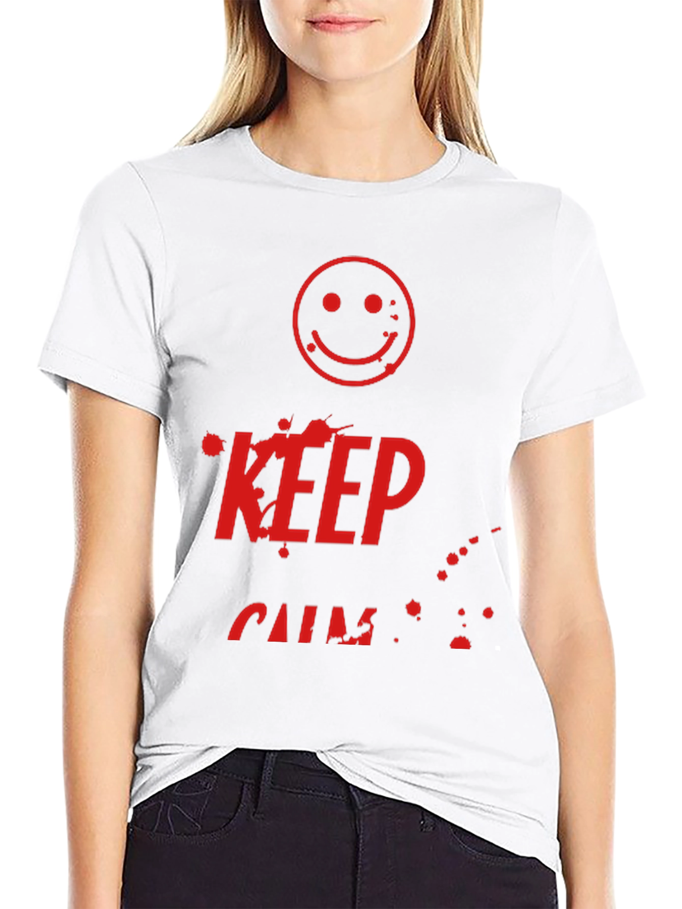 Keep Calm Smiley Face Graphic Tee