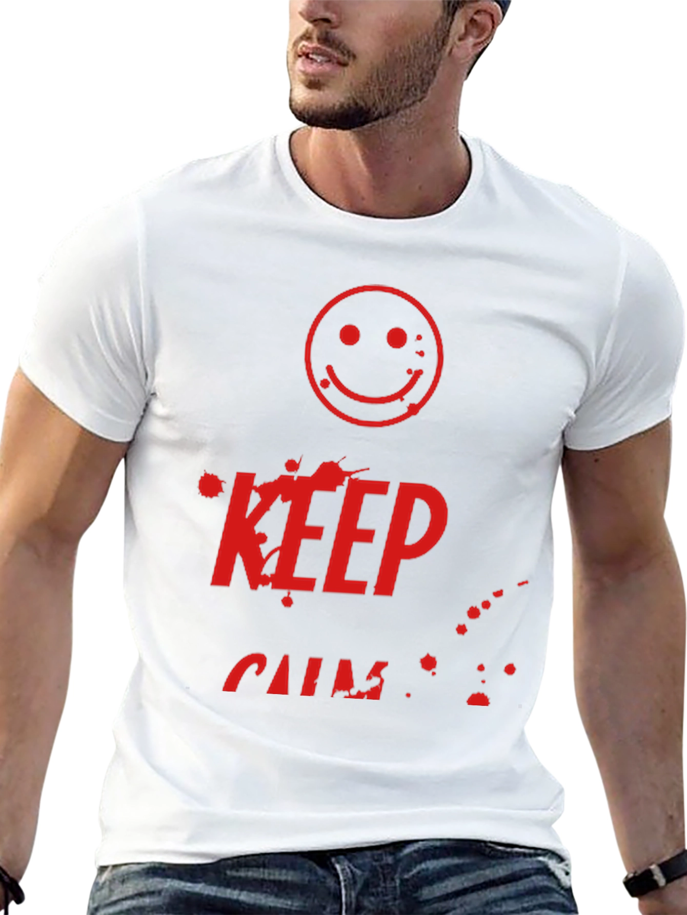 Keep Calm Smiley Face Graphic Tee