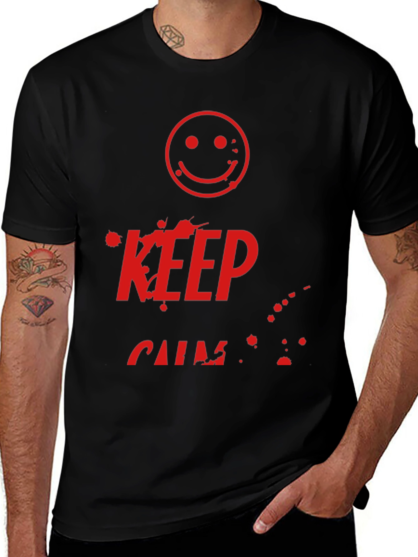 Keep Calm Smiley Face Graphic Tee