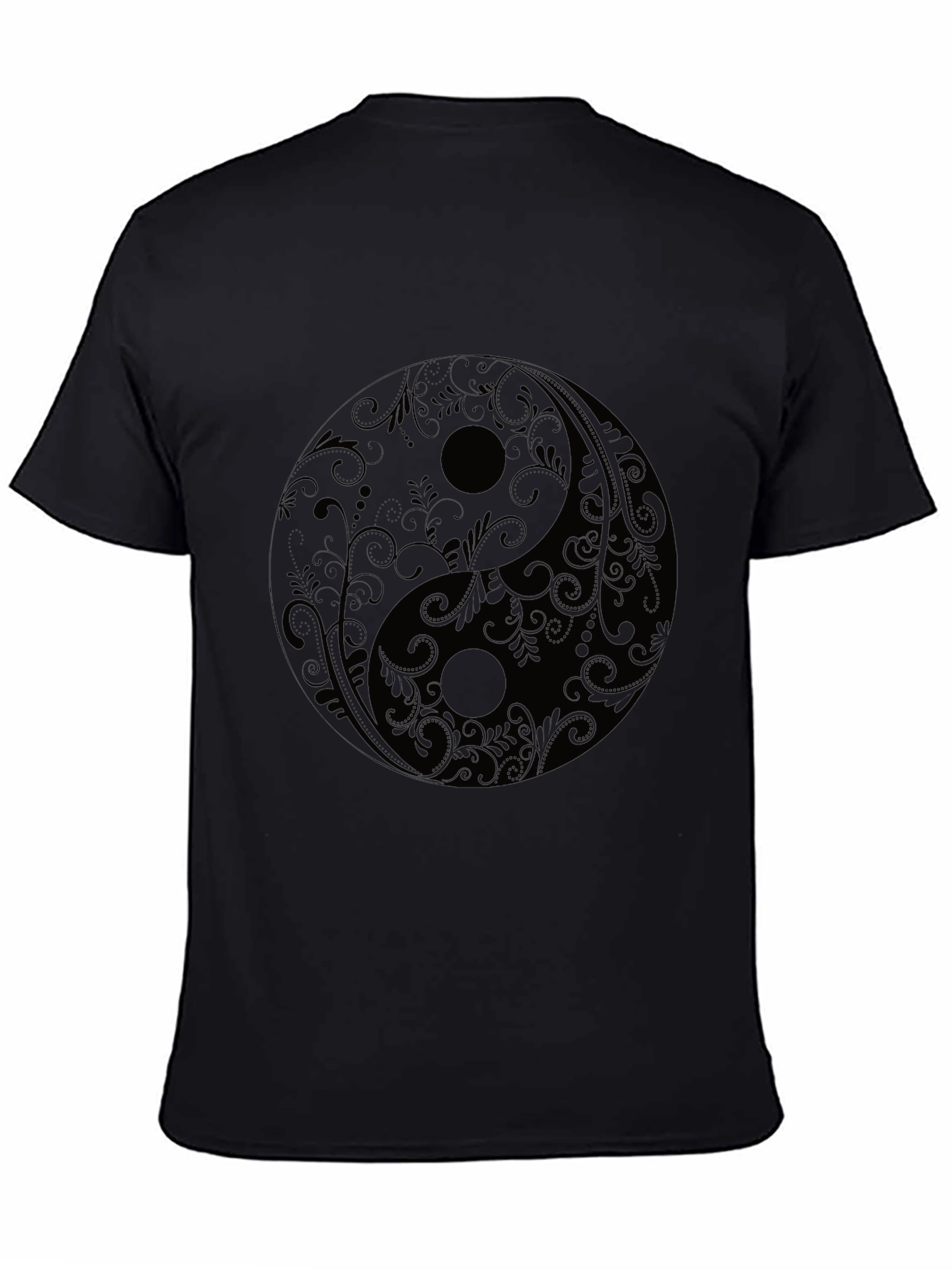 Yin Yang Floral Graphic Tee - Black