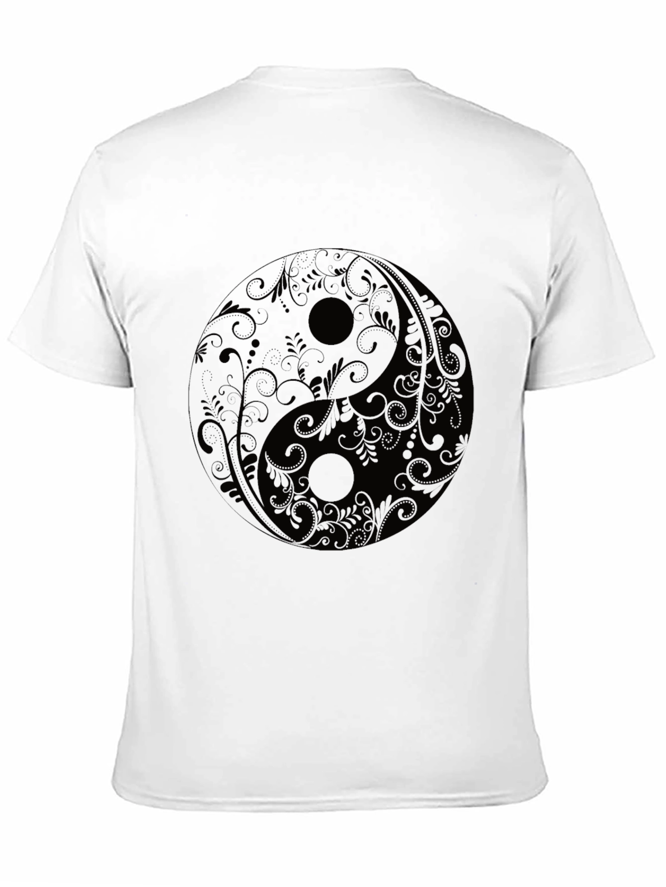 Yin Yang Floral Graphic Tee - Black