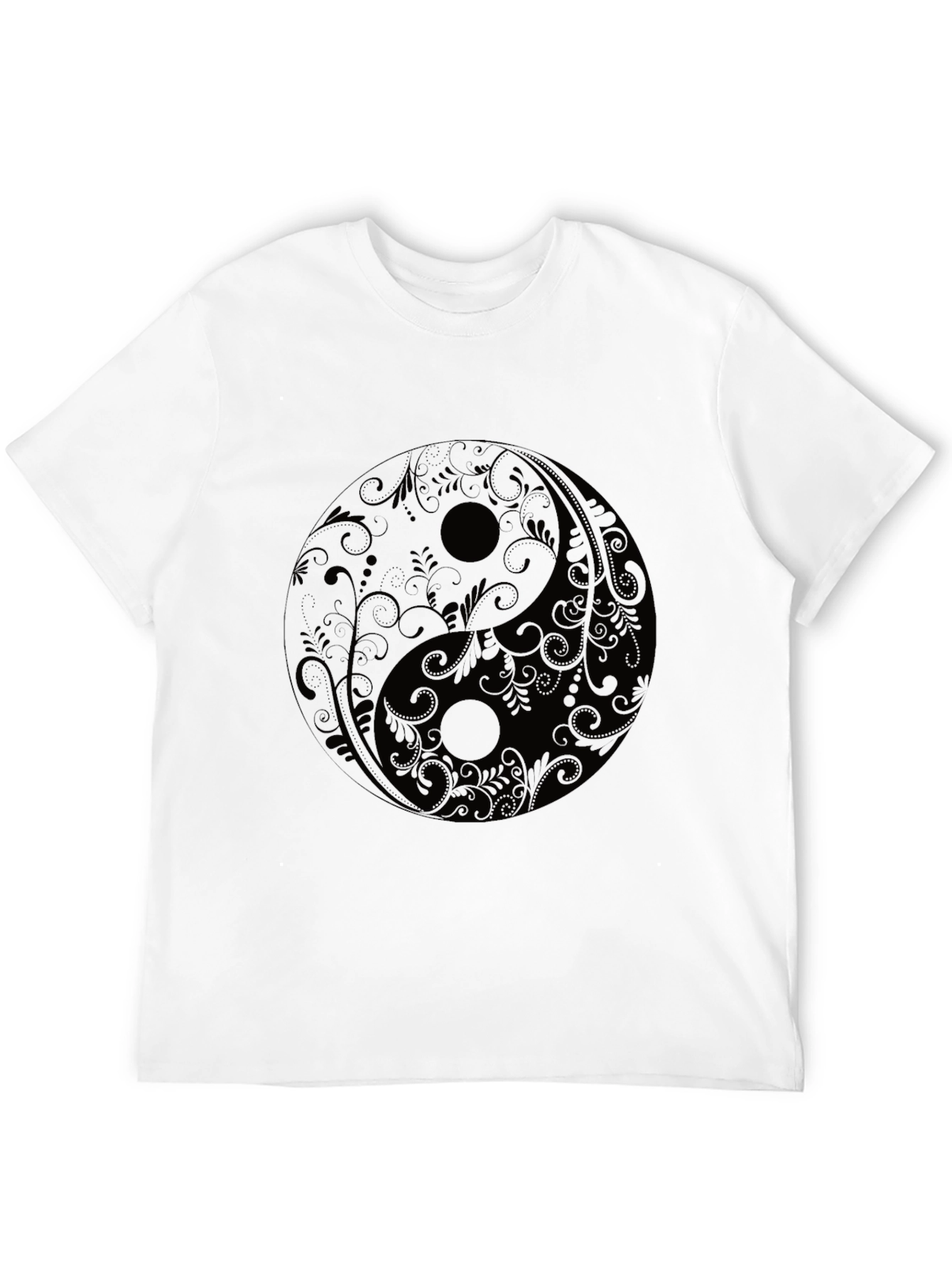Yin Yang Floral Graphic Tee - Black