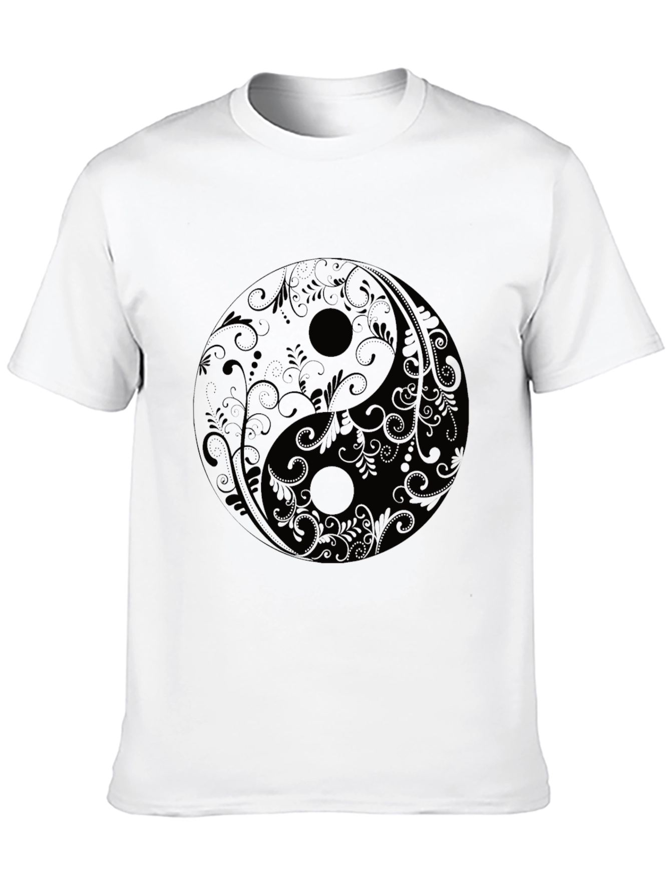 Yin Yang Floral Graphic Tee - Black