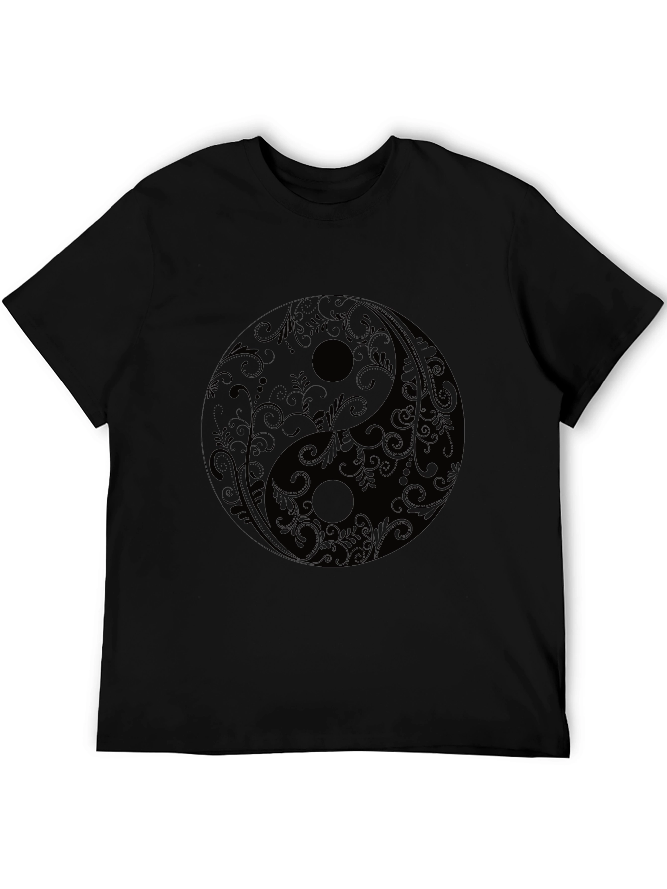 Yin Yang Floral Graphic Tee - Black
