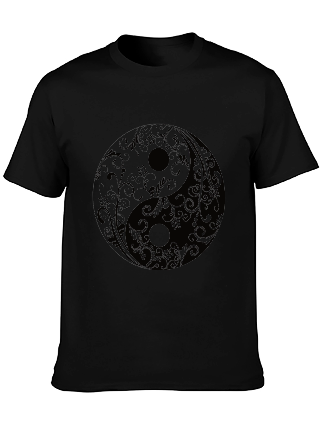 Yin Yang Floral Graphic Tee - Black