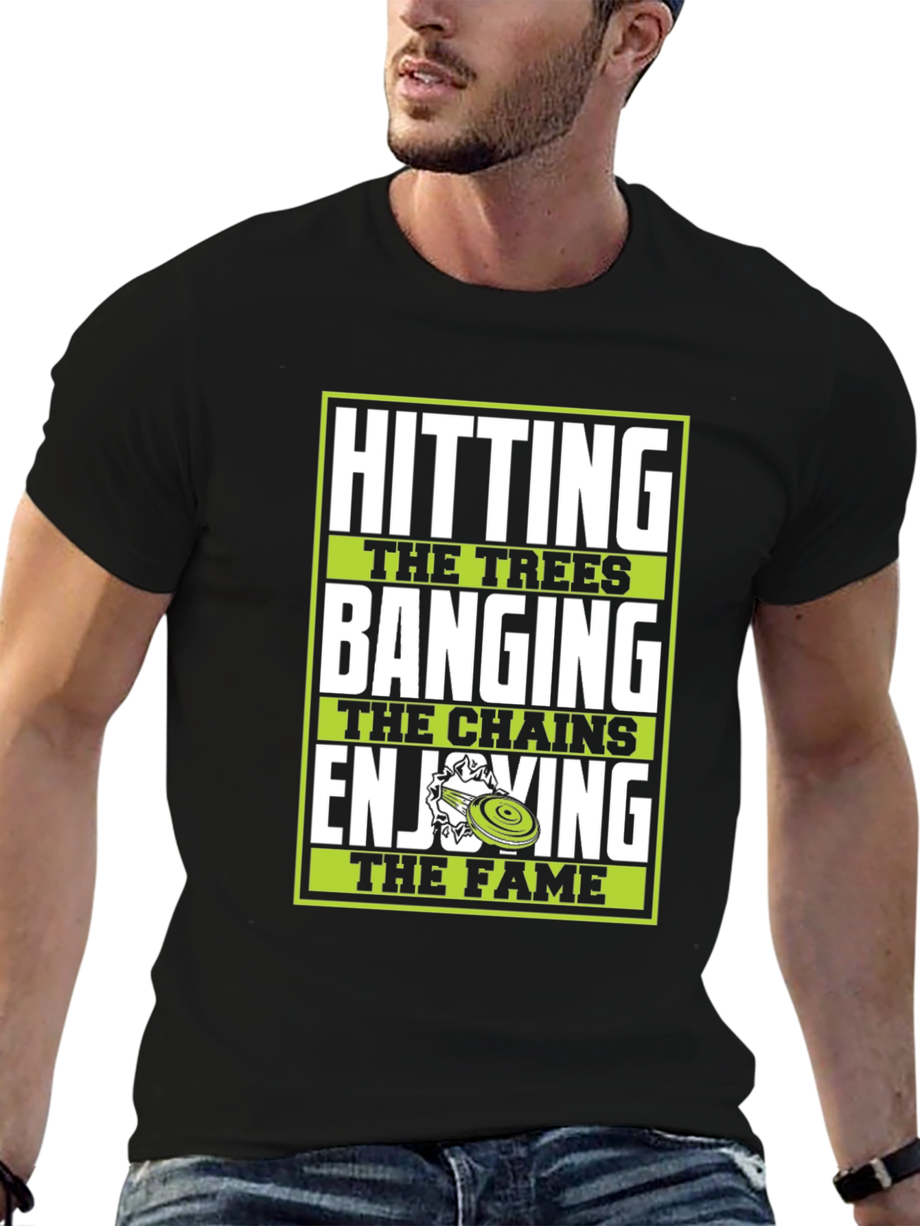 Disc Golf T-Shirt - Hitting Trees Banging Chains