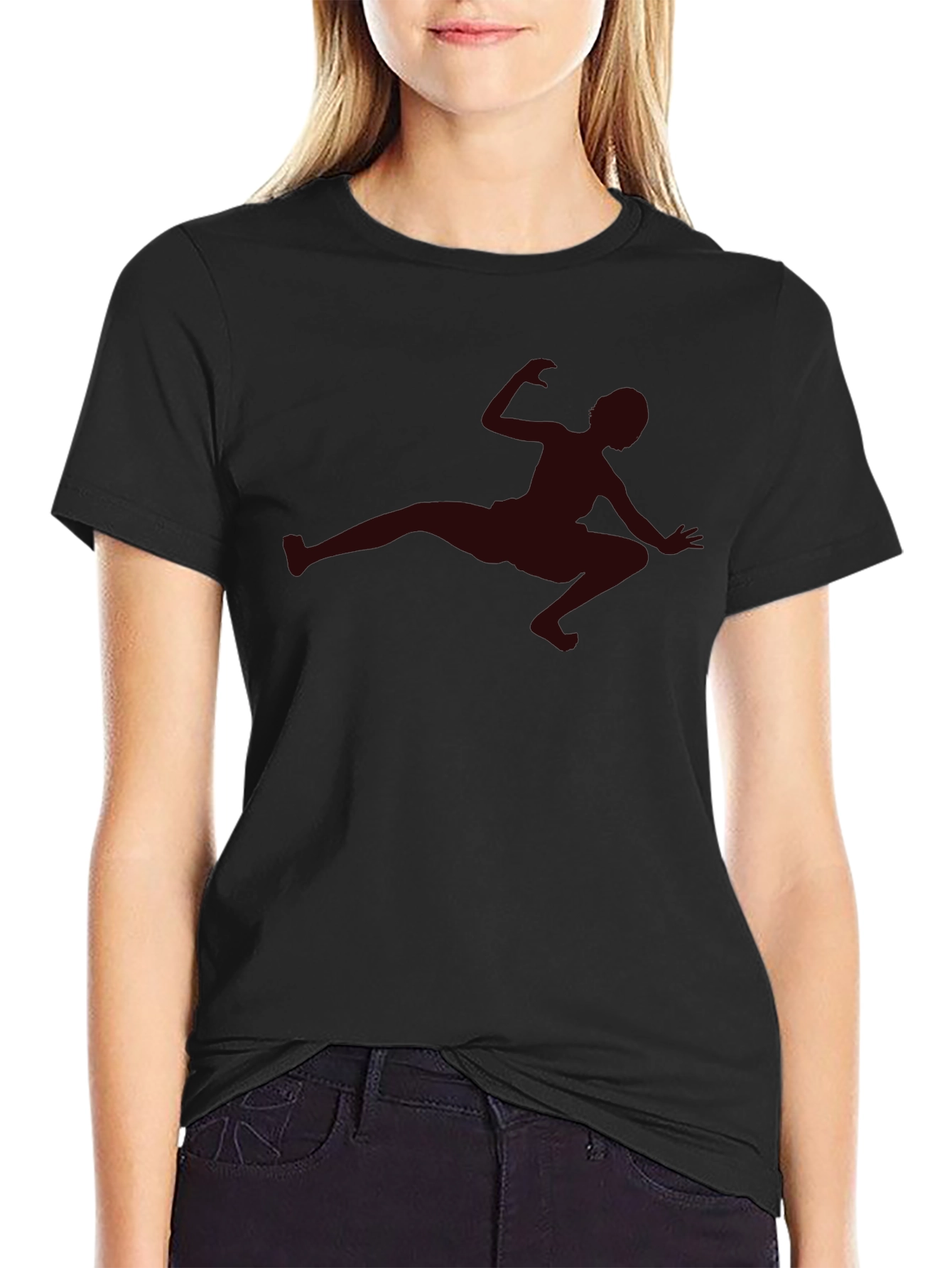 Mans Black T-Shirt with Silhouette Design
