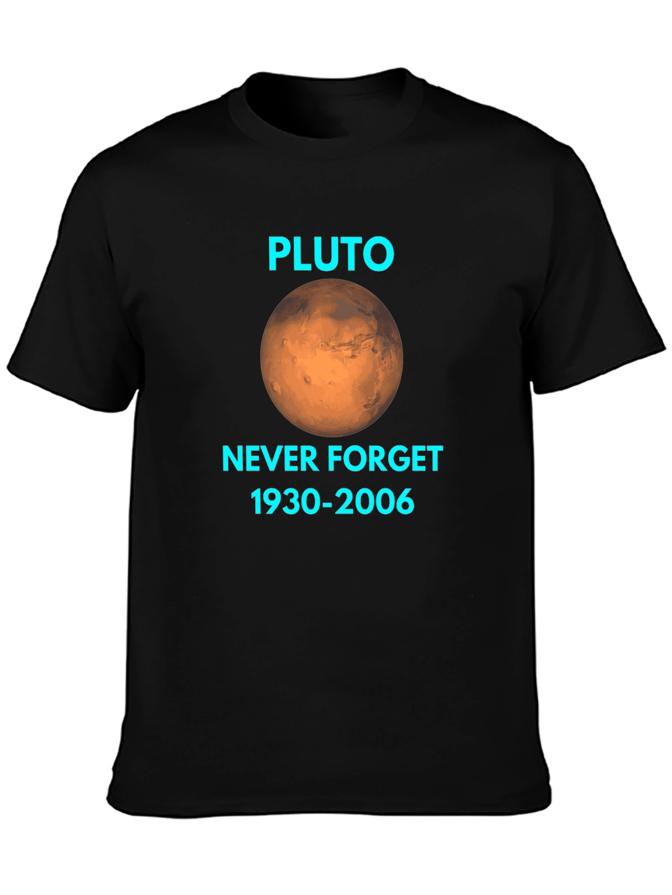 Pluto Never Forget Black Graphic T-Shirt