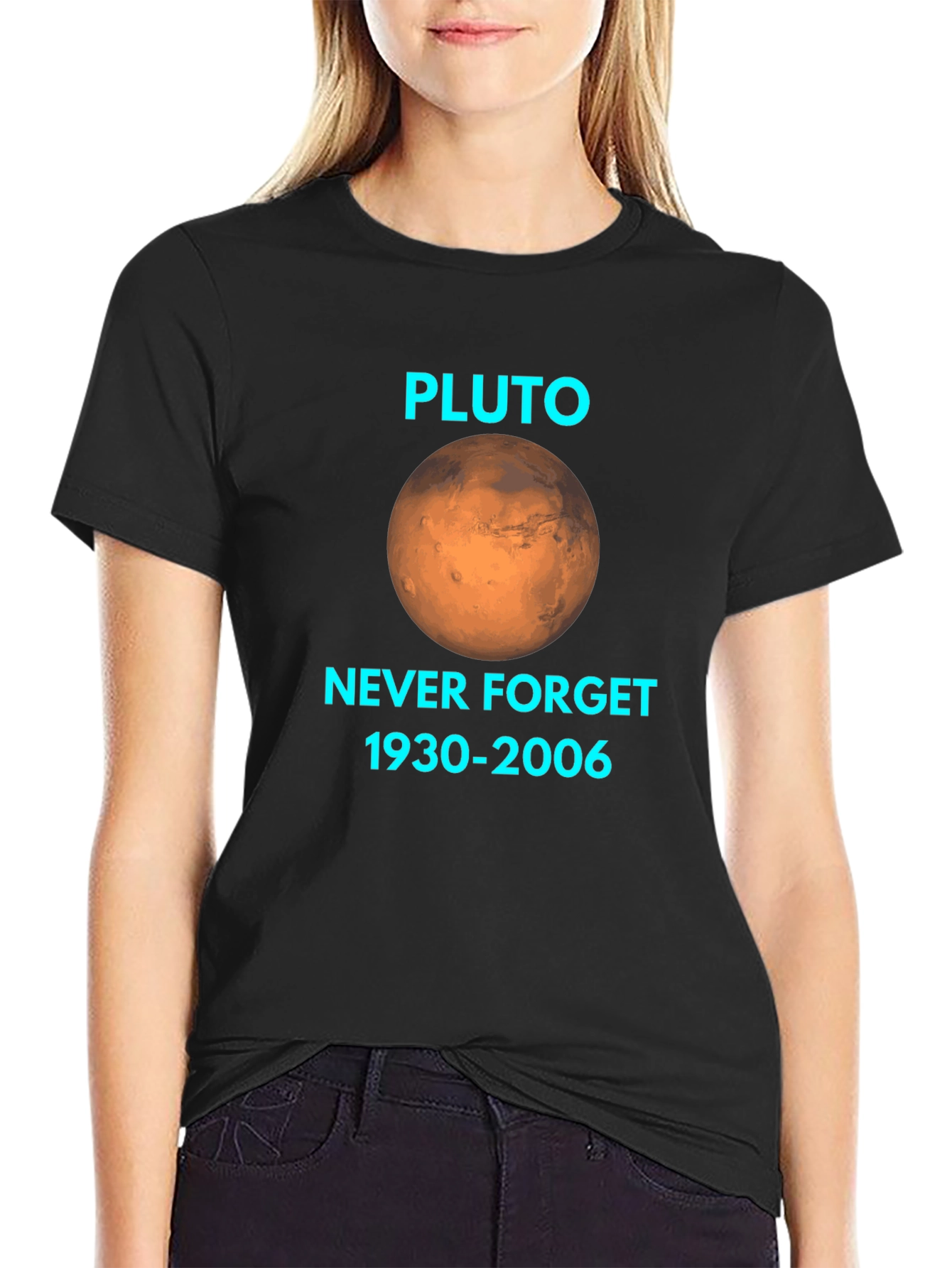 Pluto Never Forget Black Graphic T-Shirt