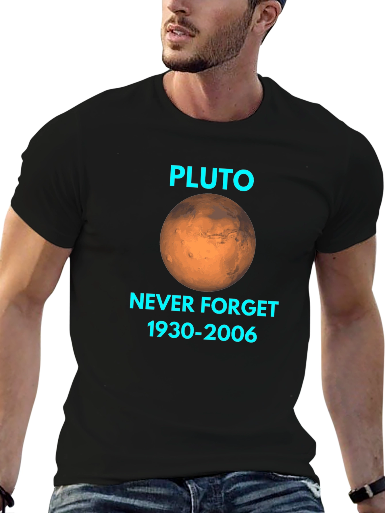 Pluto Never Forget Black Graphic T-Shirt