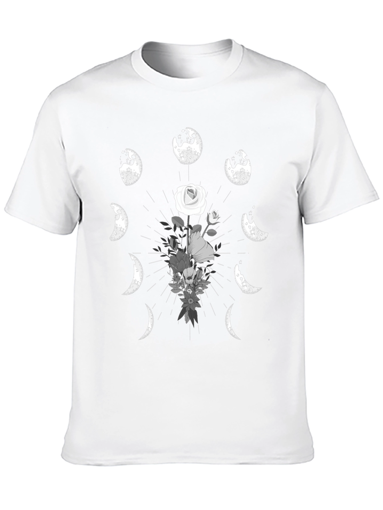 Lunar Flower T-Shirt - Dark Moon Phase Design