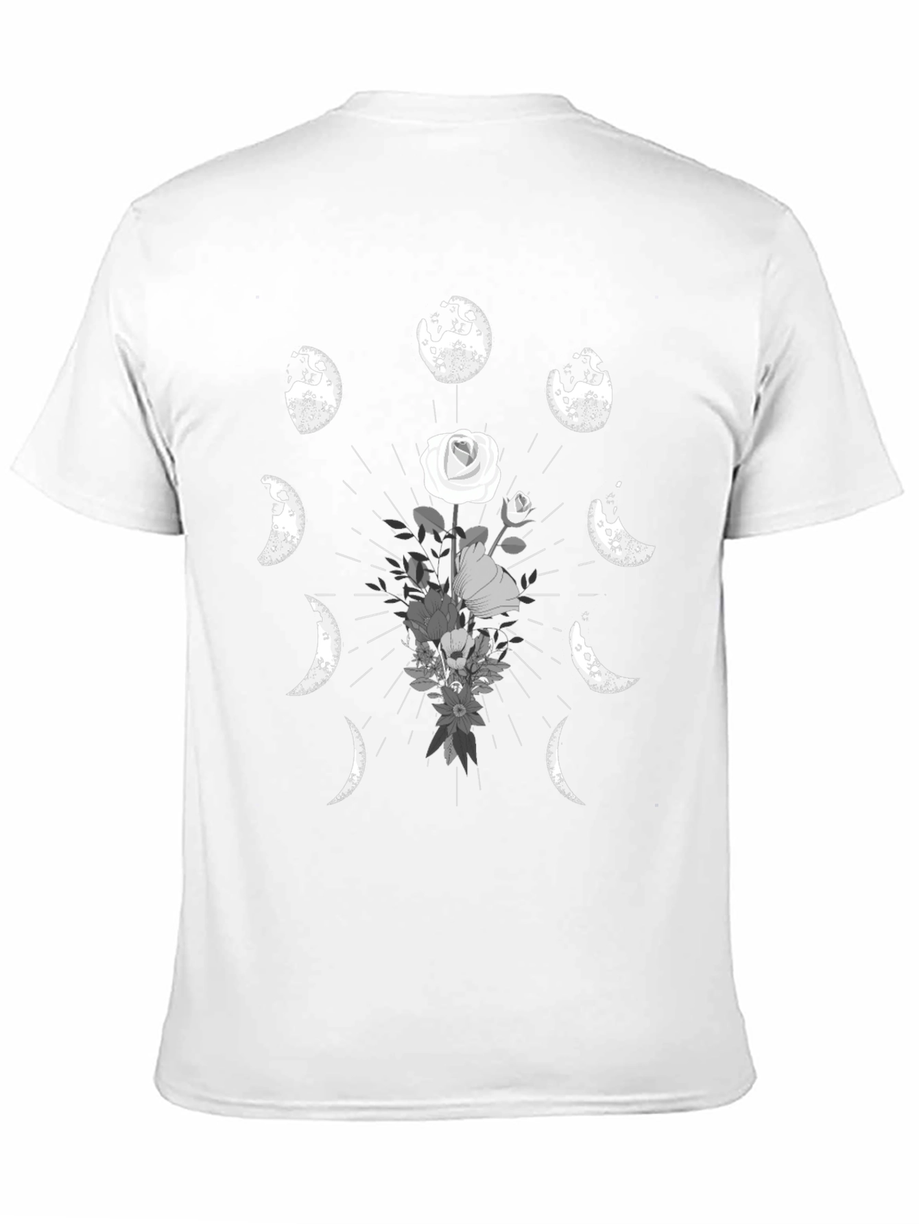 Lunar Flower T-Shirt - Dark Moon Phase Design