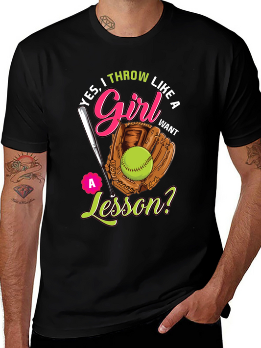 Yes I Throw Like a Girl T-Shirt - Softball Player Tee