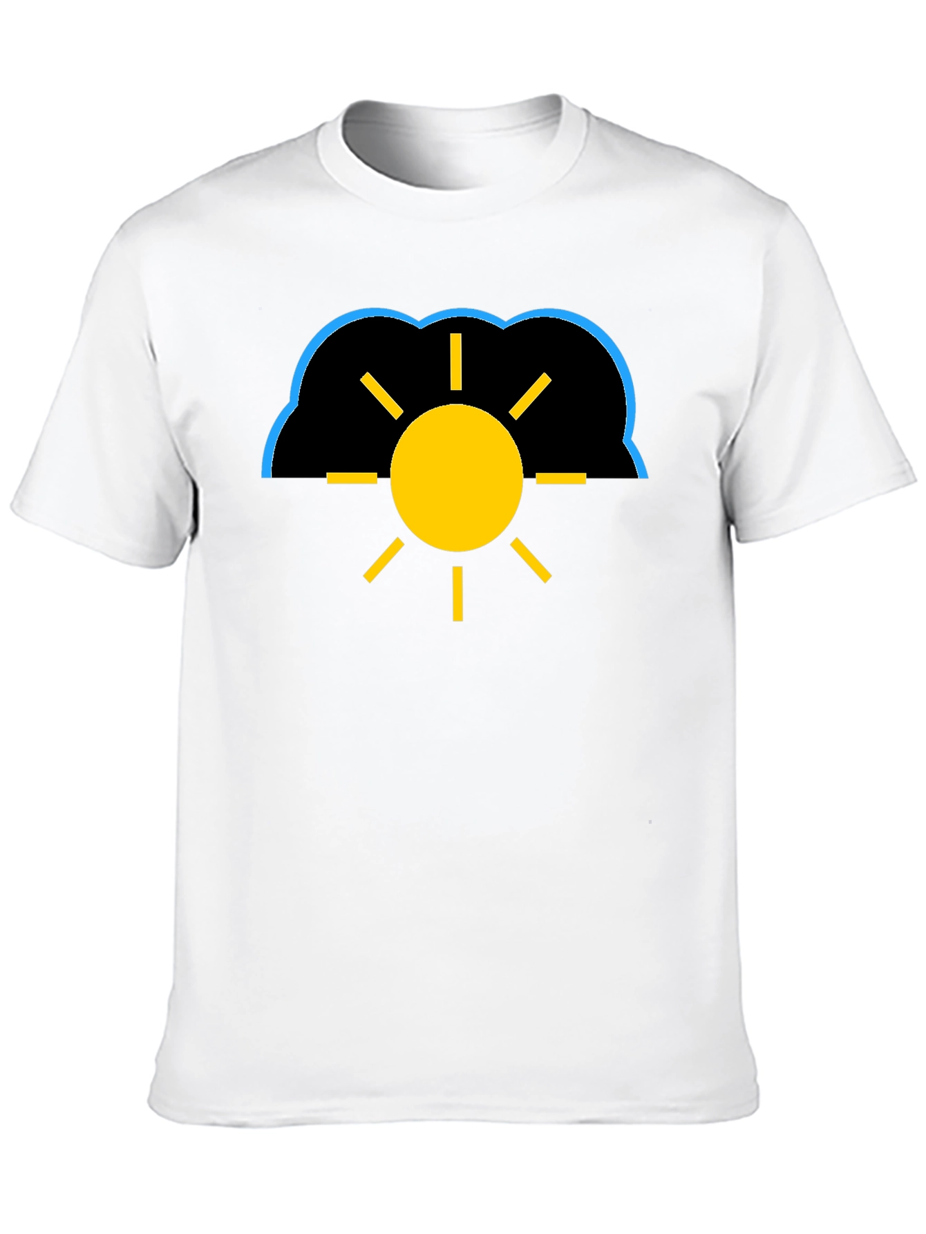 Cloudy Sun Black T-Shirt
