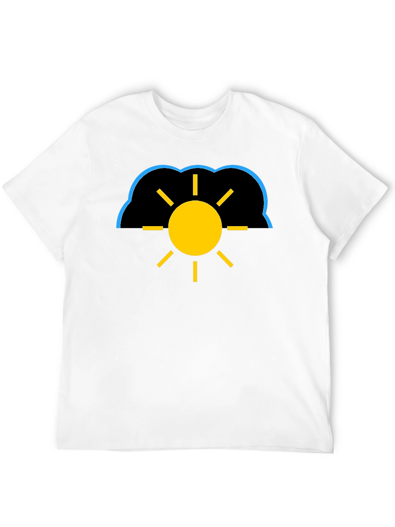 Cloudy Sun Black T-Shirt