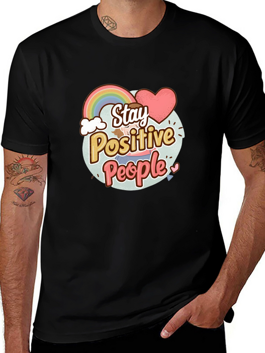 Stay Positive People Graphic Tee - Black