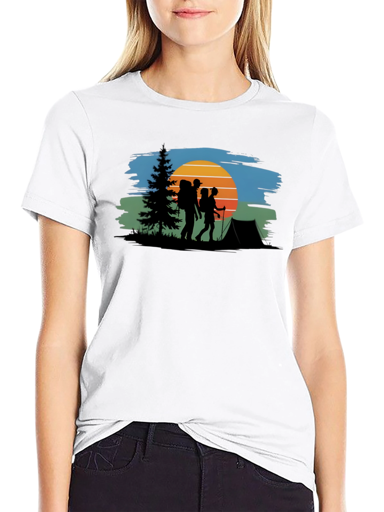 Hiking Adventure T-Shirt - Nature Silhouette Design