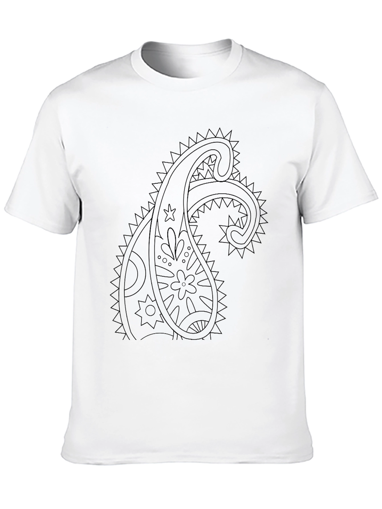 Black Paisley Graphic Tee - Mens Casual T-Shirt