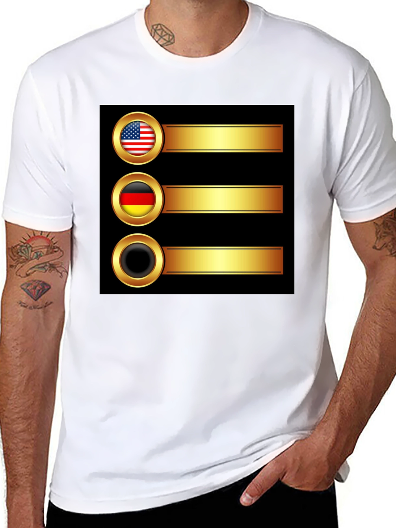 USA Germany T-Shirt Novelty Gold