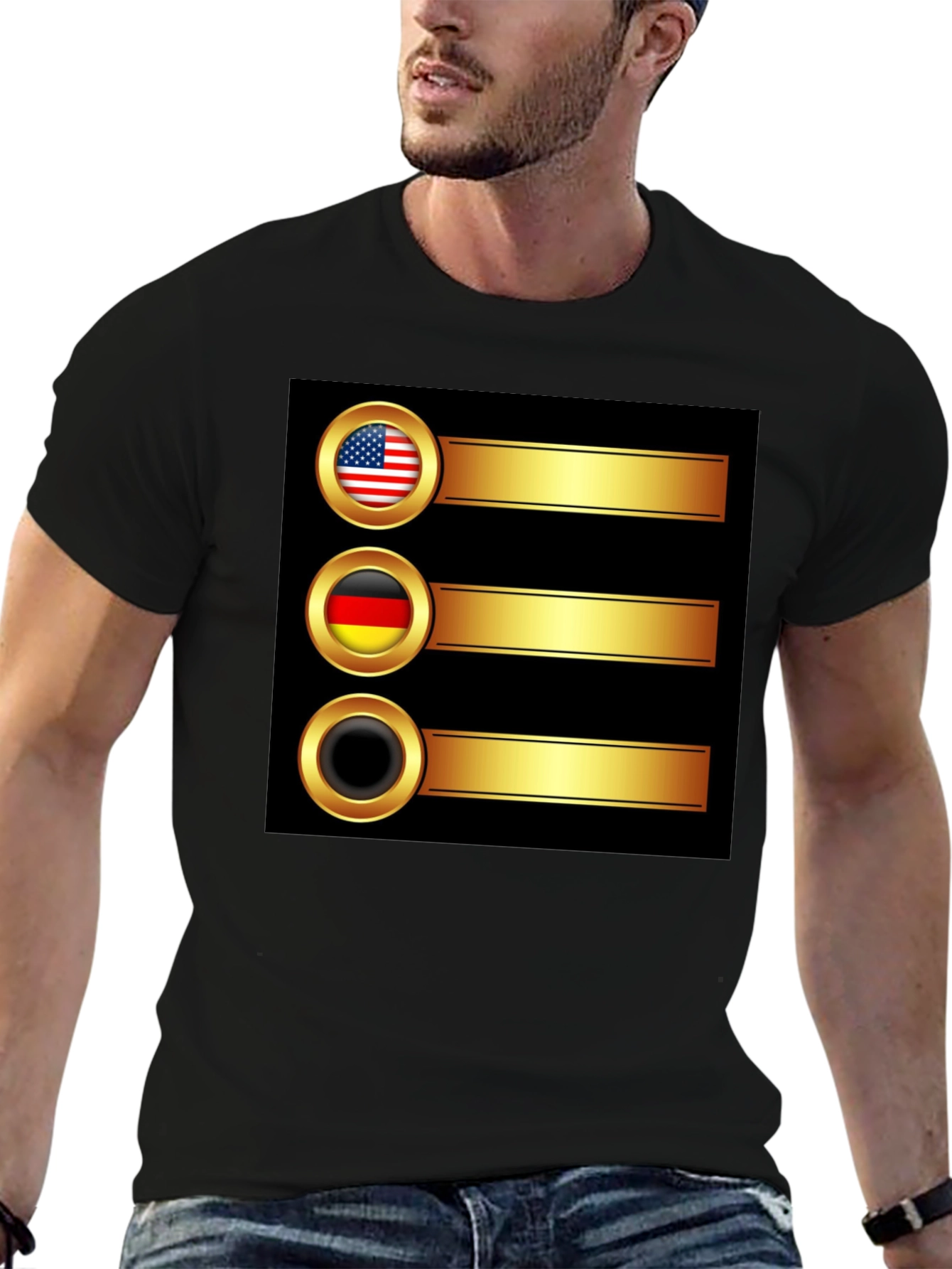 USA Germany T-Shirt Novelty Gold