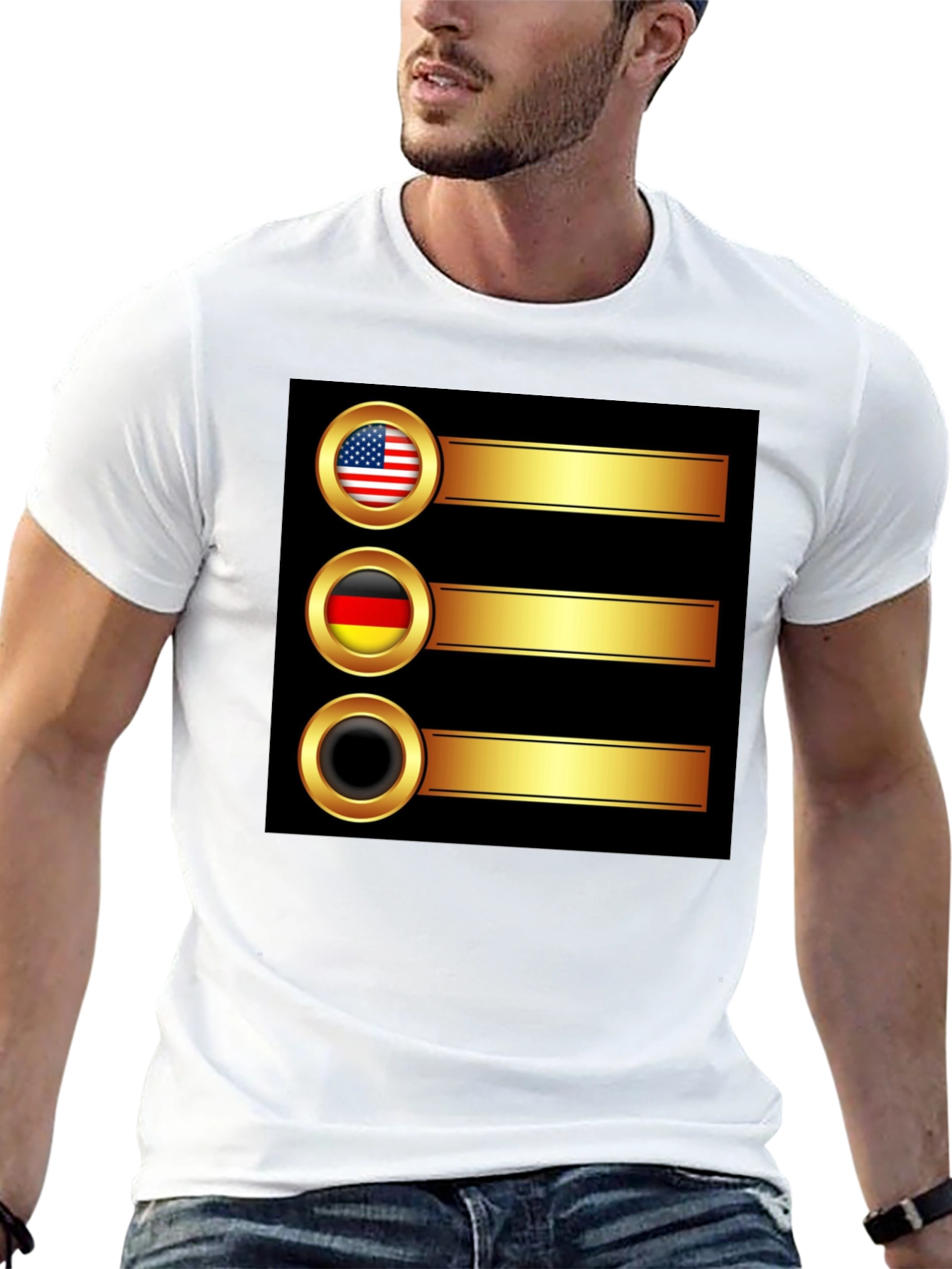 USA Germany T-Shirt Novelty Gold