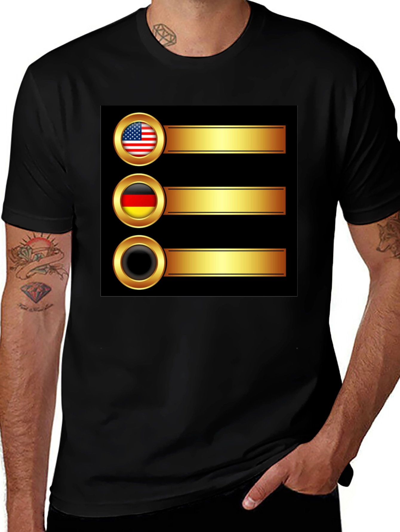 USA Germany T-Shirt Novelty Gold