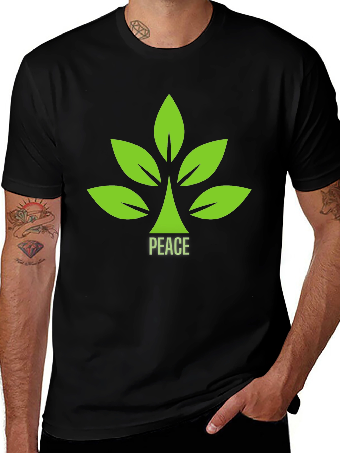 Peace Leaf Graphic T-Shirt - Stylish & Comfortable