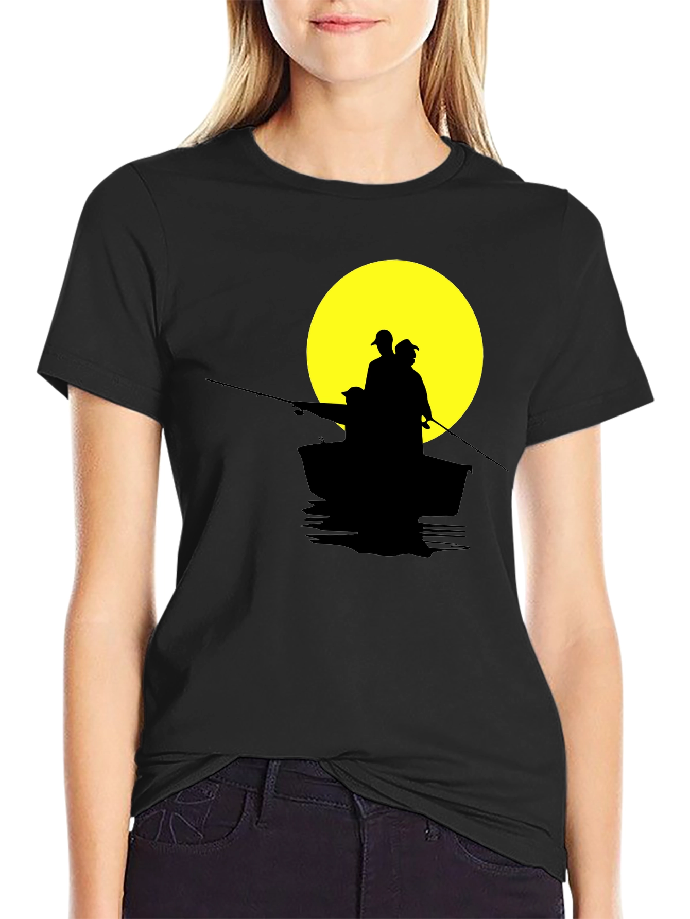 Fishing Boat Silhouette T-Shirt