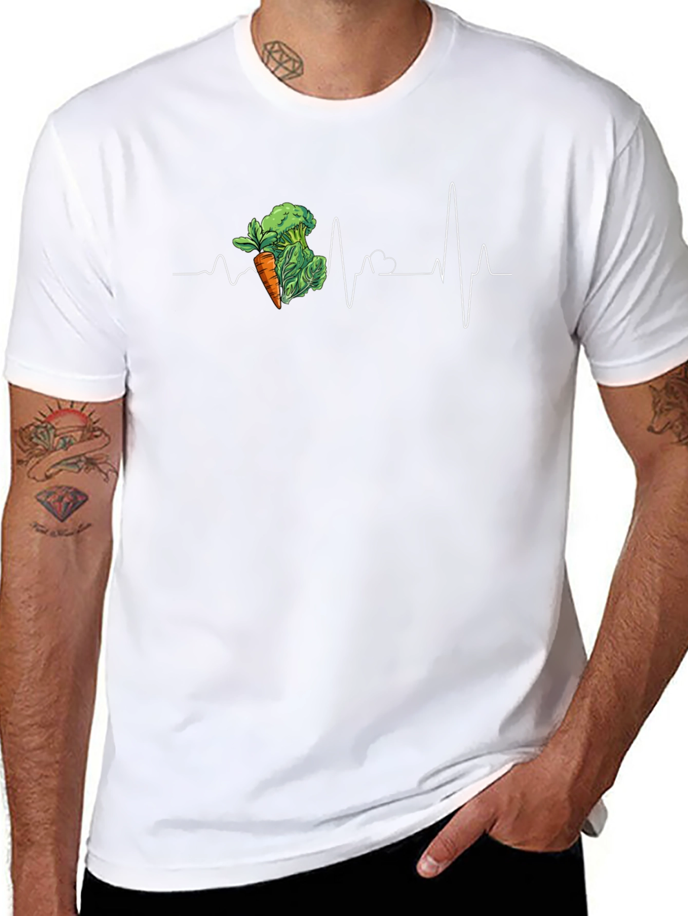 Vegan Heartbeat Graphic Tee - Health & Lifestyle