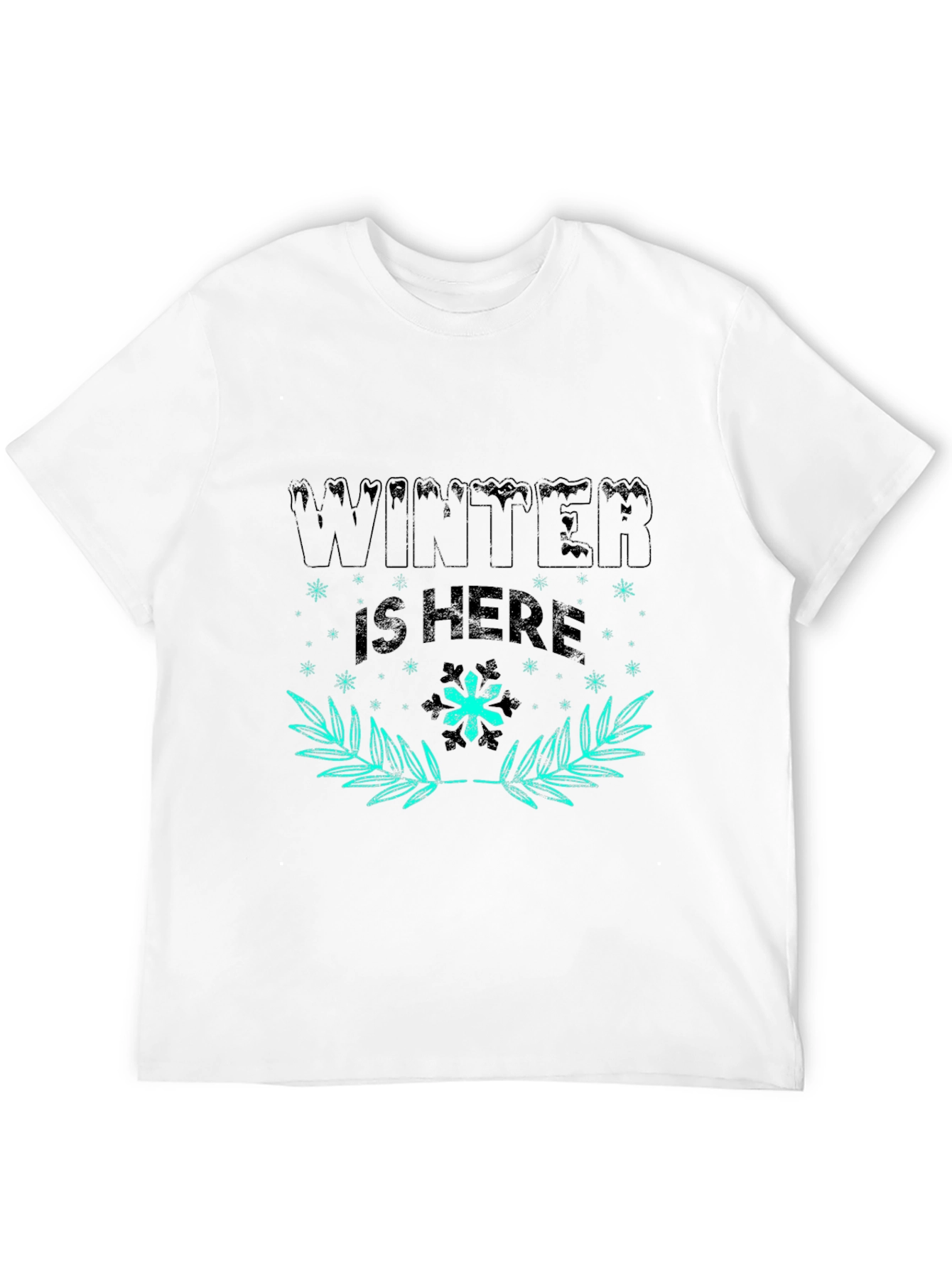 Winter Is Here Graphic Tee - Black Cotton T-Shirt