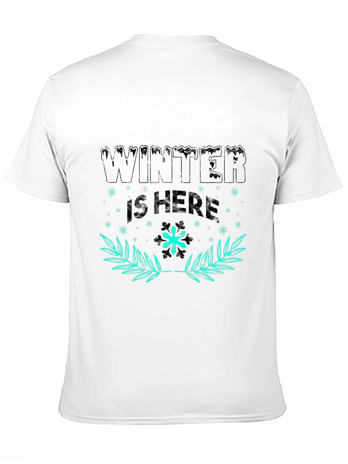 Winter Is Here Graphic Tee - Black Cotton T-Shirt