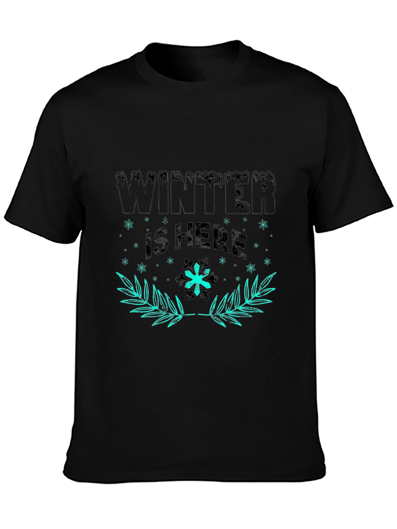 Winter Is Here Graphic Tee - Black Cotton T-Shirt