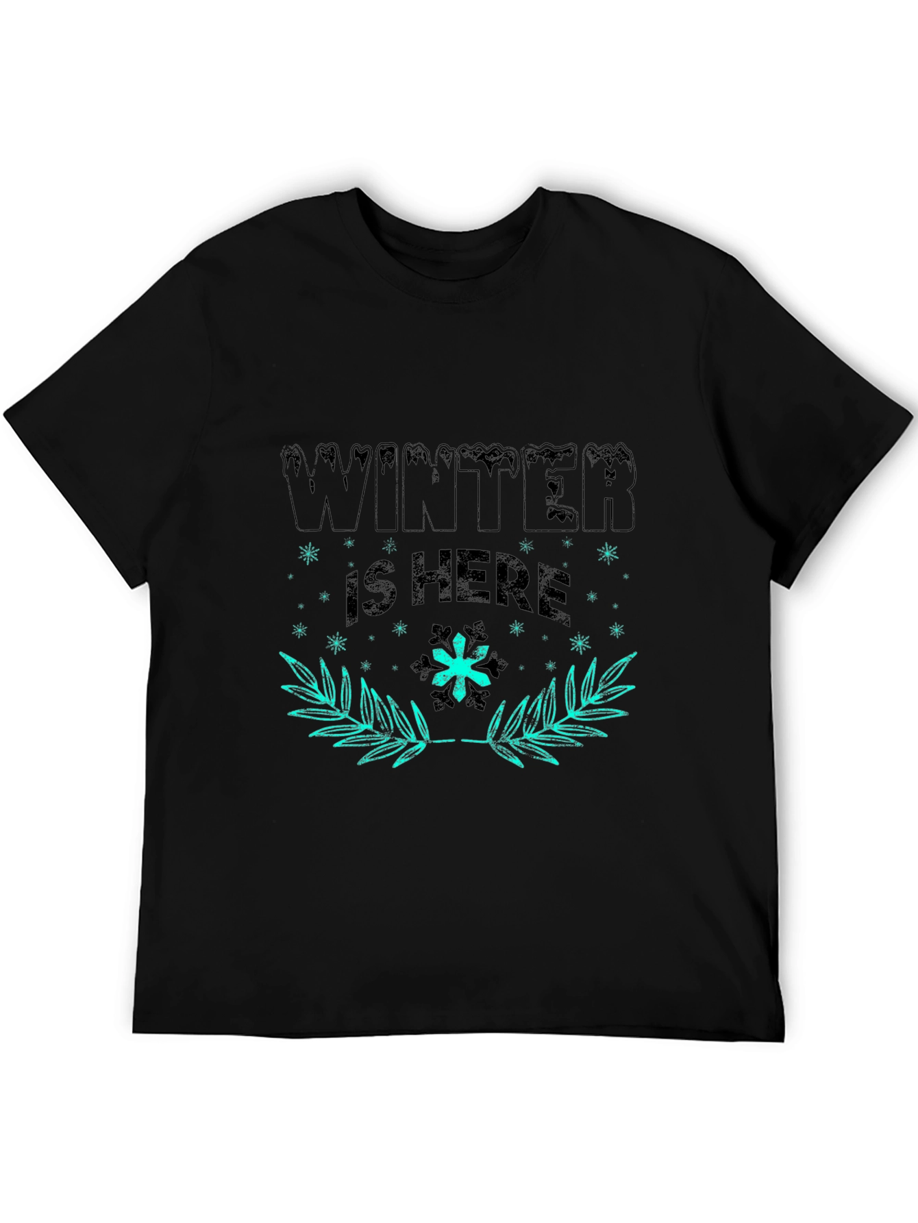 Winter Is Here Graphic Tee - Black Cotton T-Shirt