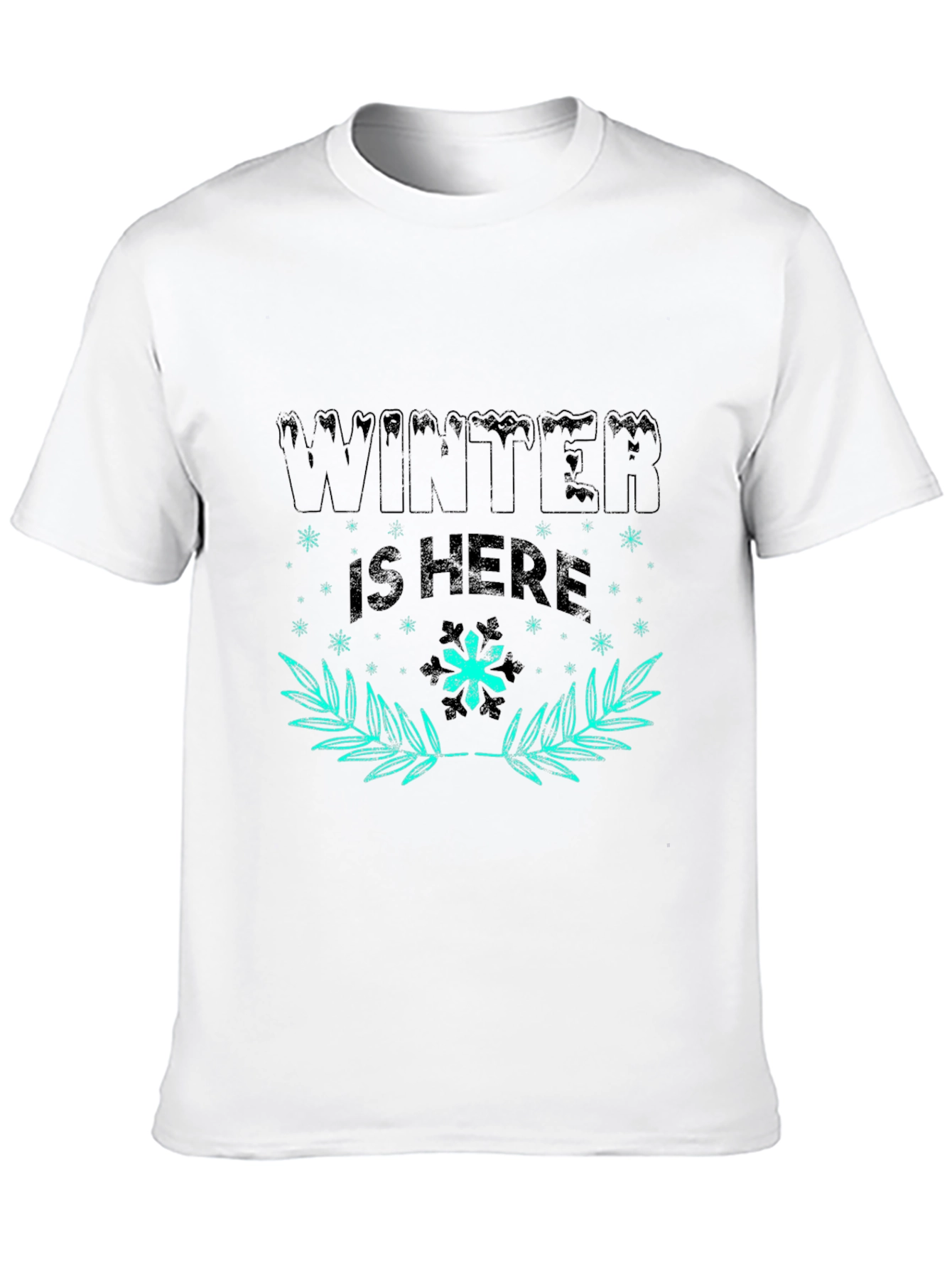 Winter Is Here Graphic Tee - Black Cotton T-Shirt