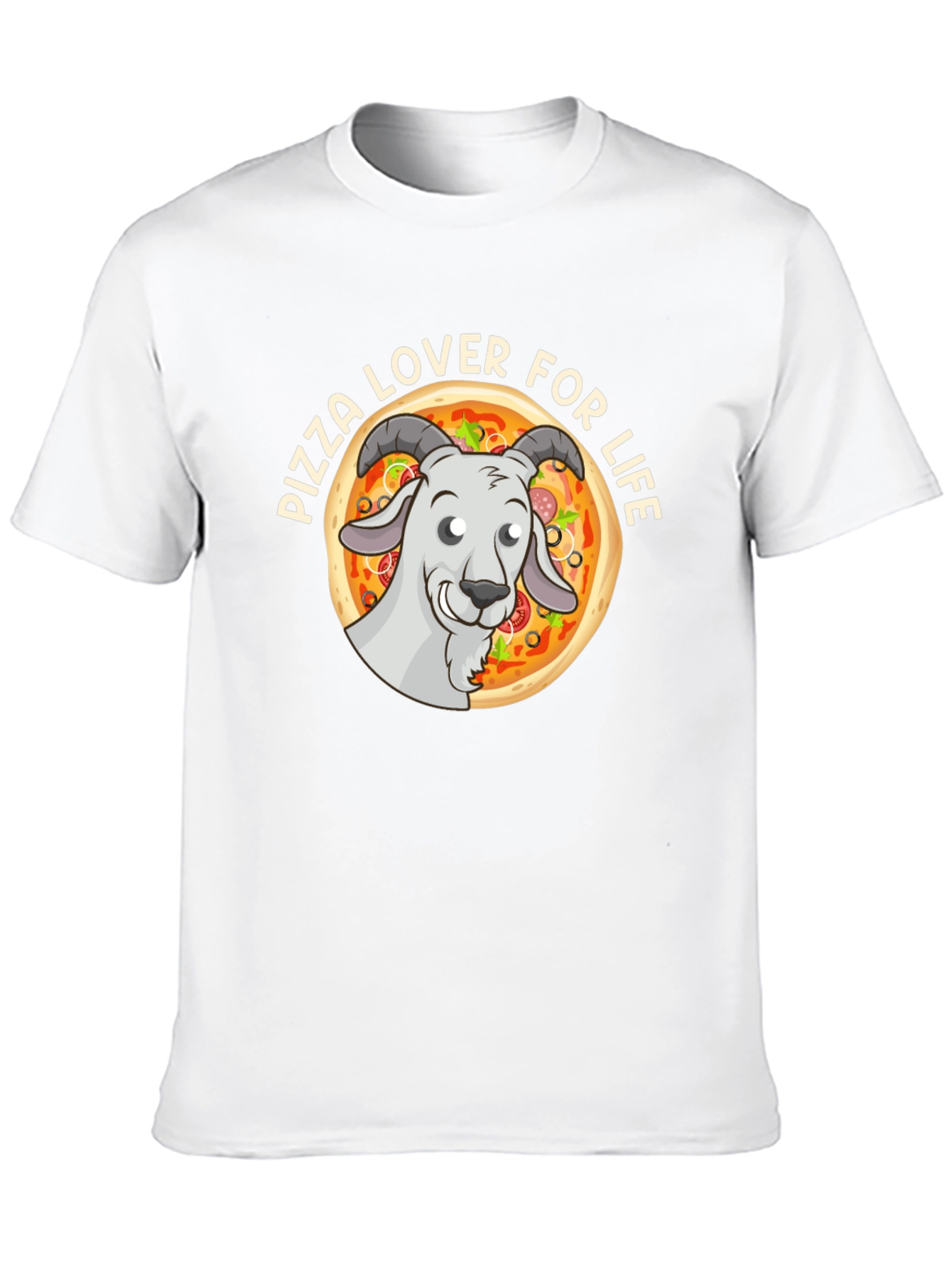 Pizza Lover Goat Graphic Tee - Black
