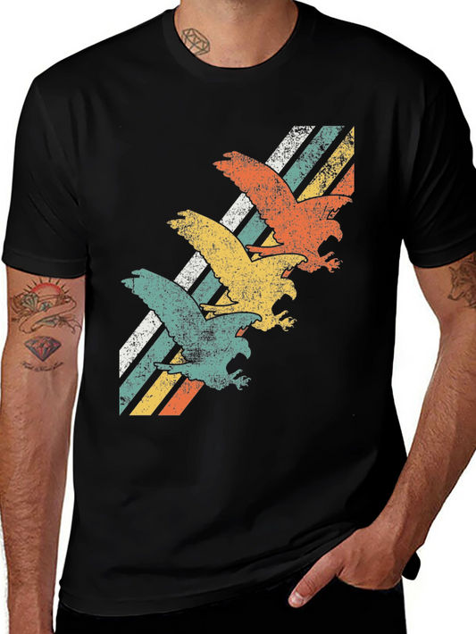 Retro Eagle Graphic Tee - Vintage Style Mens T-Shirt