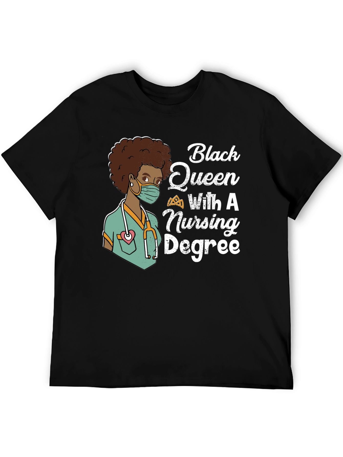 Black Queen Nurse T-Shirt - Nursing Degree Tee
