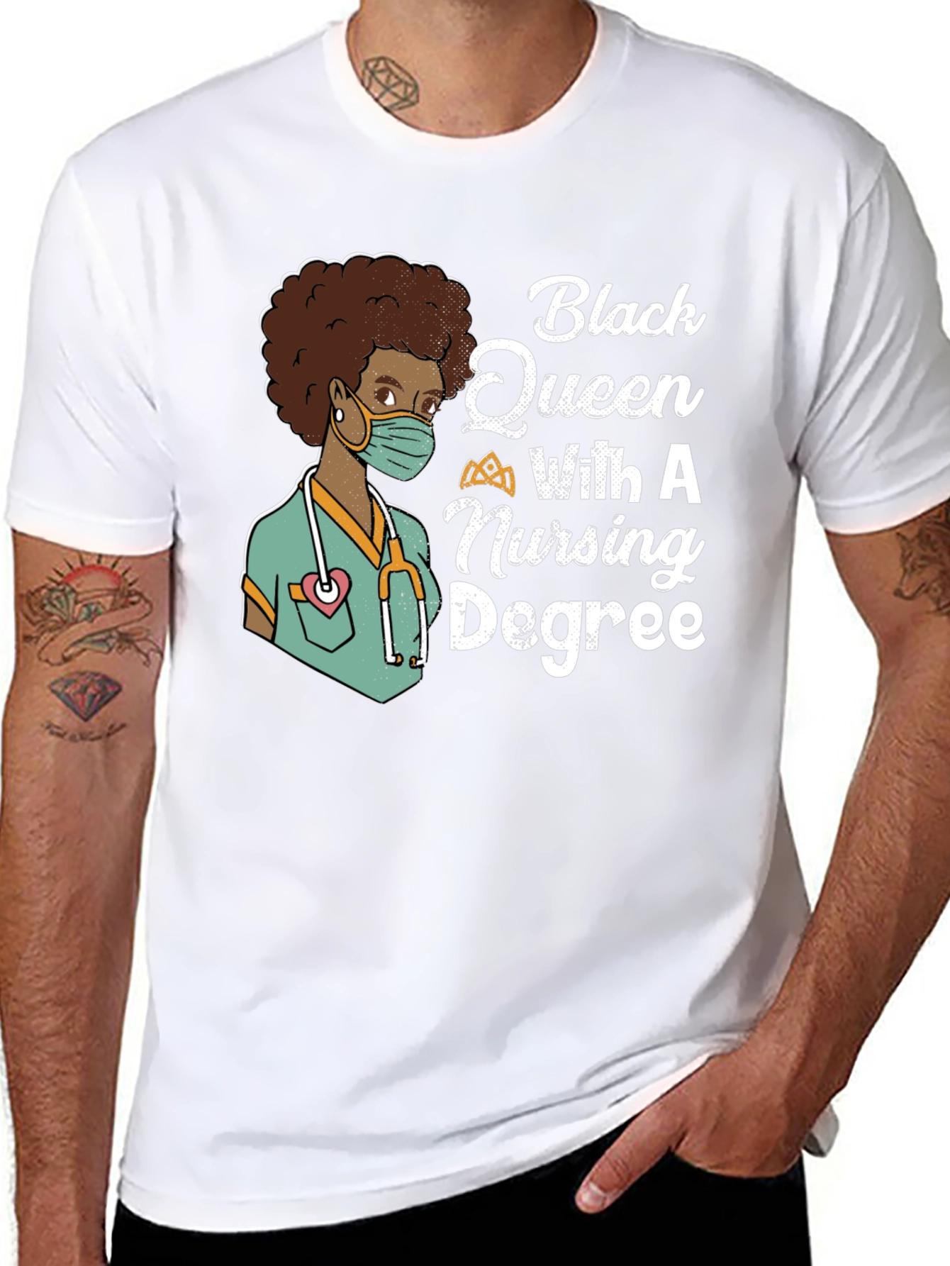 Black Queen Nurse T-Shirt - Nursing Degree Tee