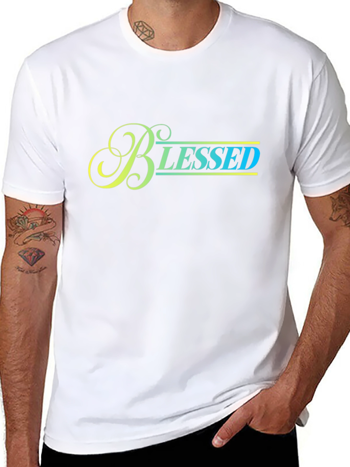 Blessed Graphic Tee - Black Cotton T-Shirt