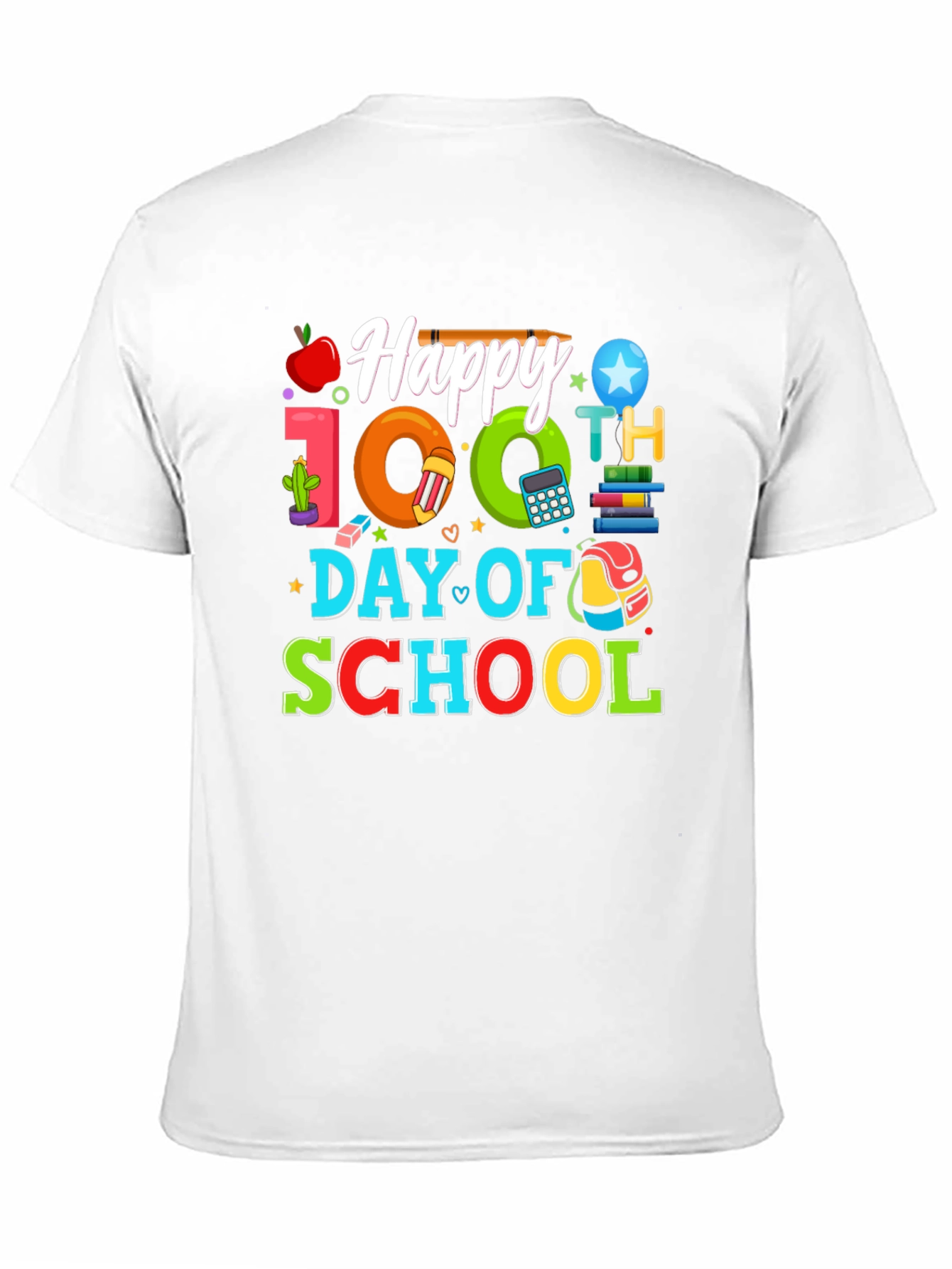 Happy 100th Day of School Black T-Shirt