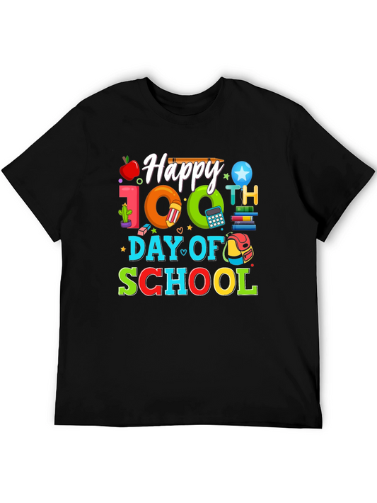 Happy 100th Day of School Black T-Shirt