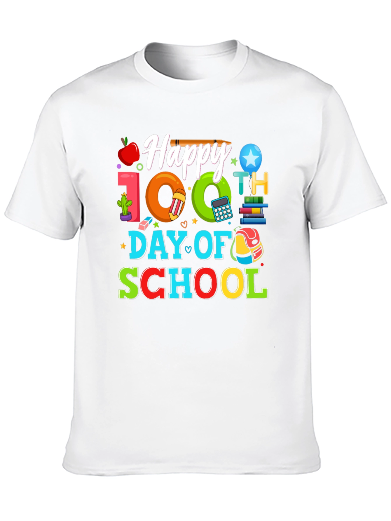 Happy 100th Day of School Black T-Shirt