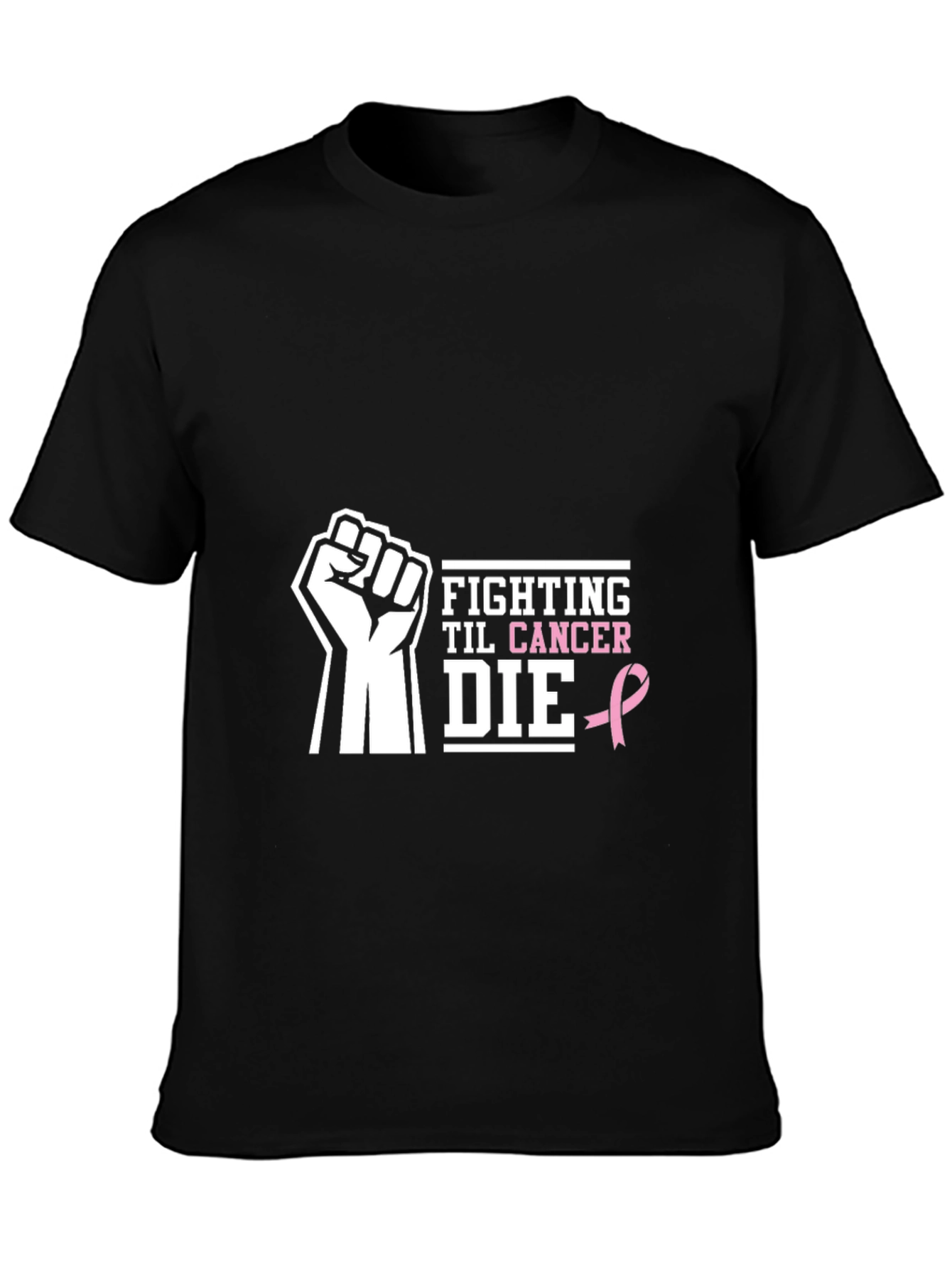 Fight Cancer Awareness Black T-Shirt